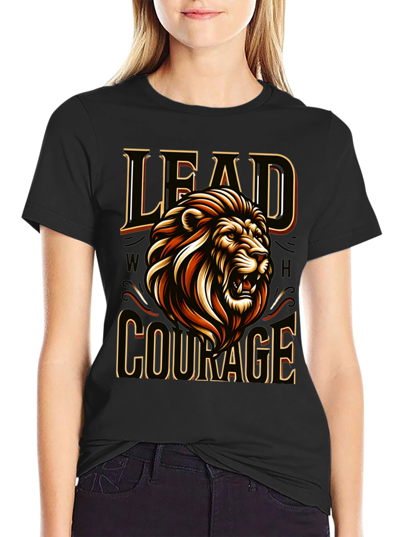 Lion Courage T-Shirt - Bold Graphic Tee