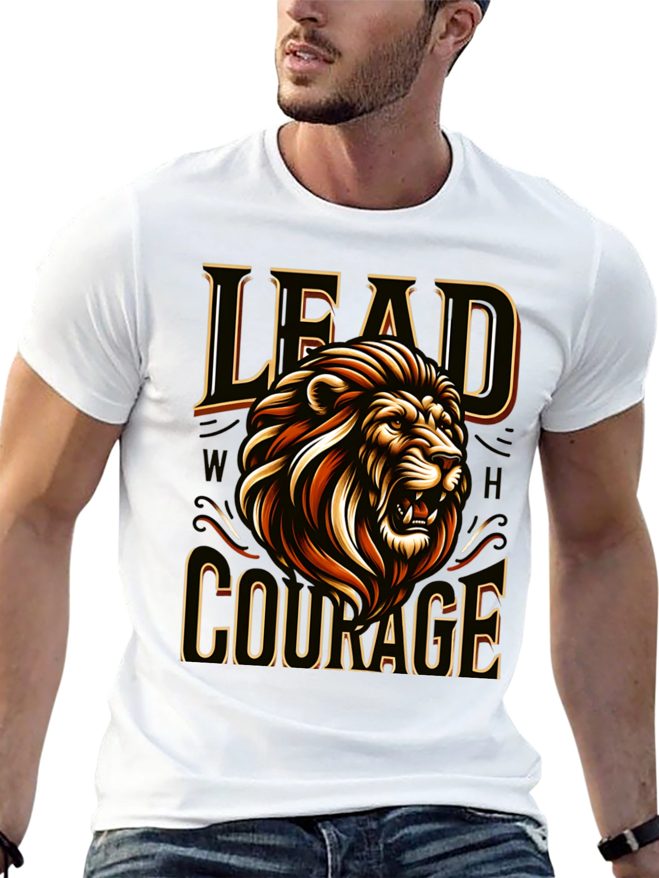 Lion Courage T-Shirt - Bold Graphic Tee