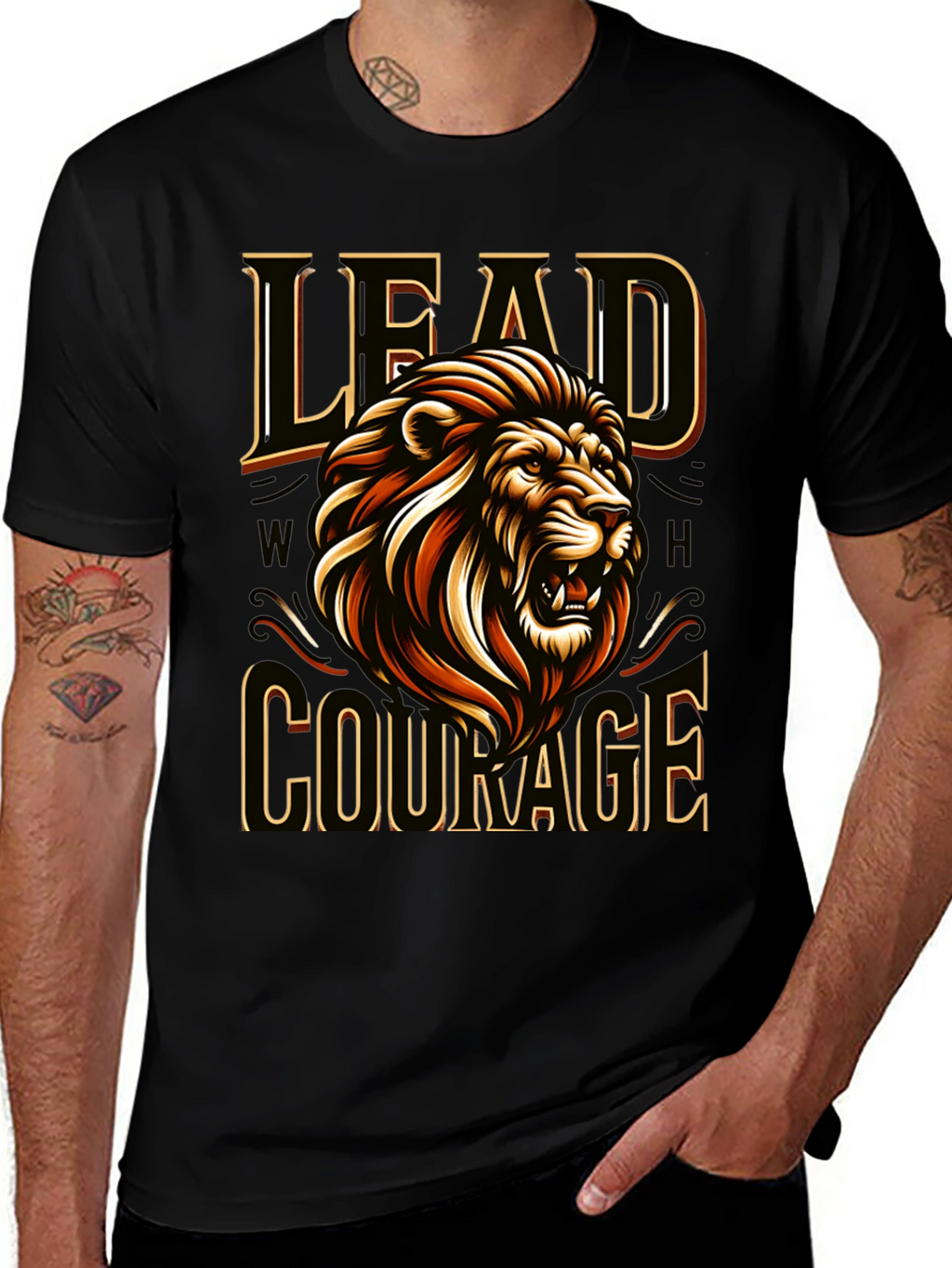 Lion Courage T-Shirt - Bold Graphic Tee