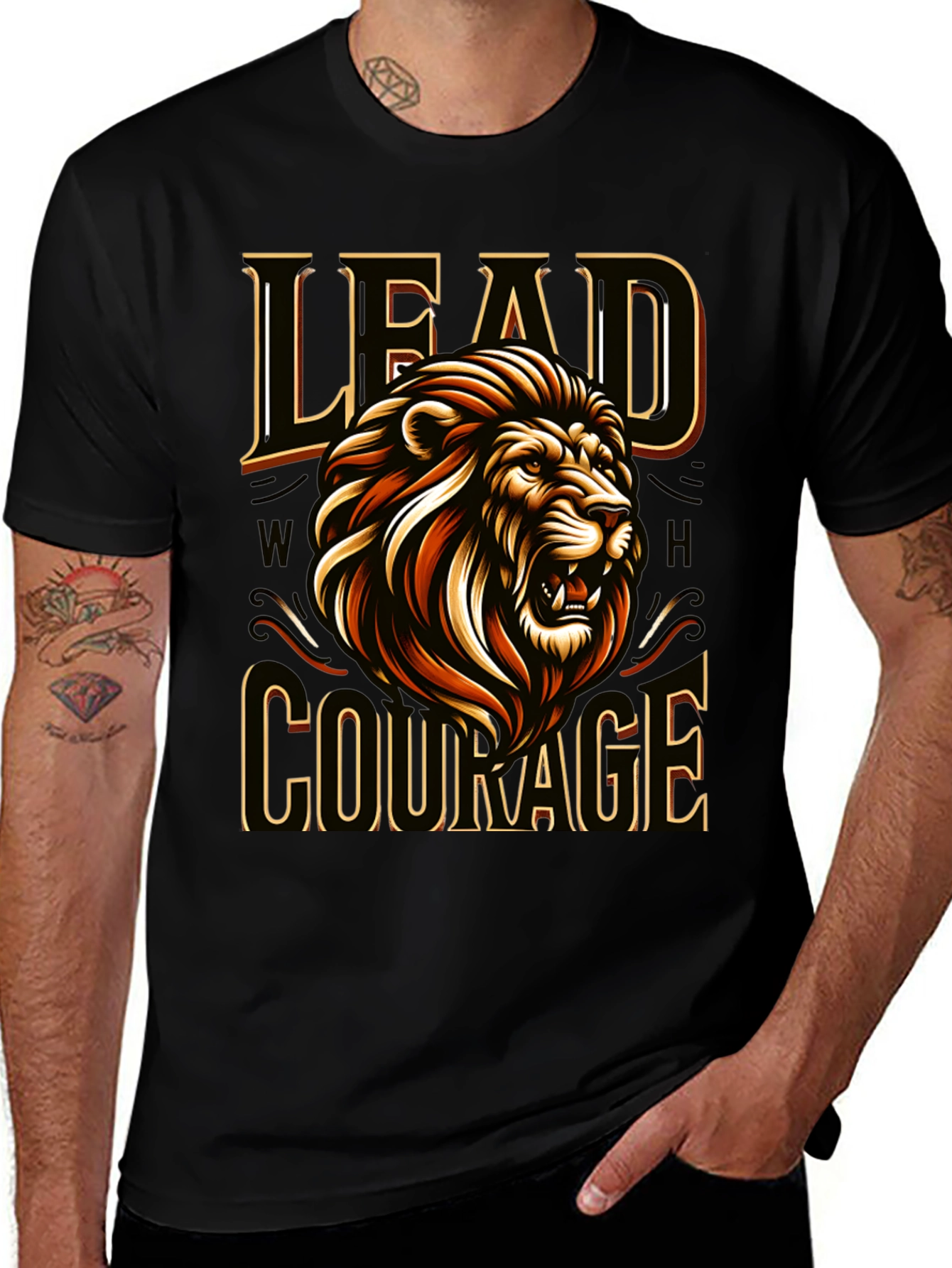 Lion Courage T-Shirt - Bold Graphic Tee