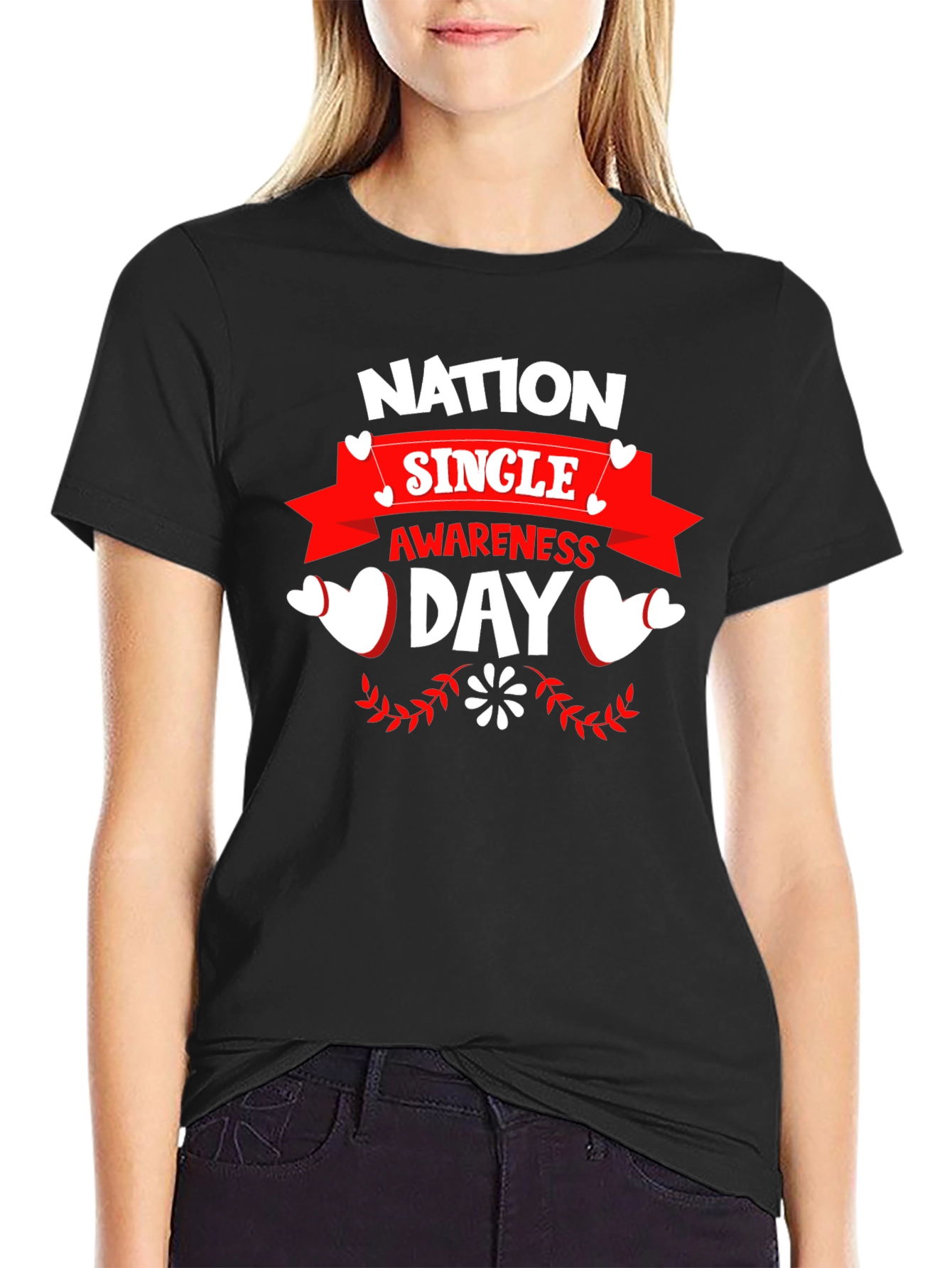 Nation Single Awareness Day Black T-Shirt