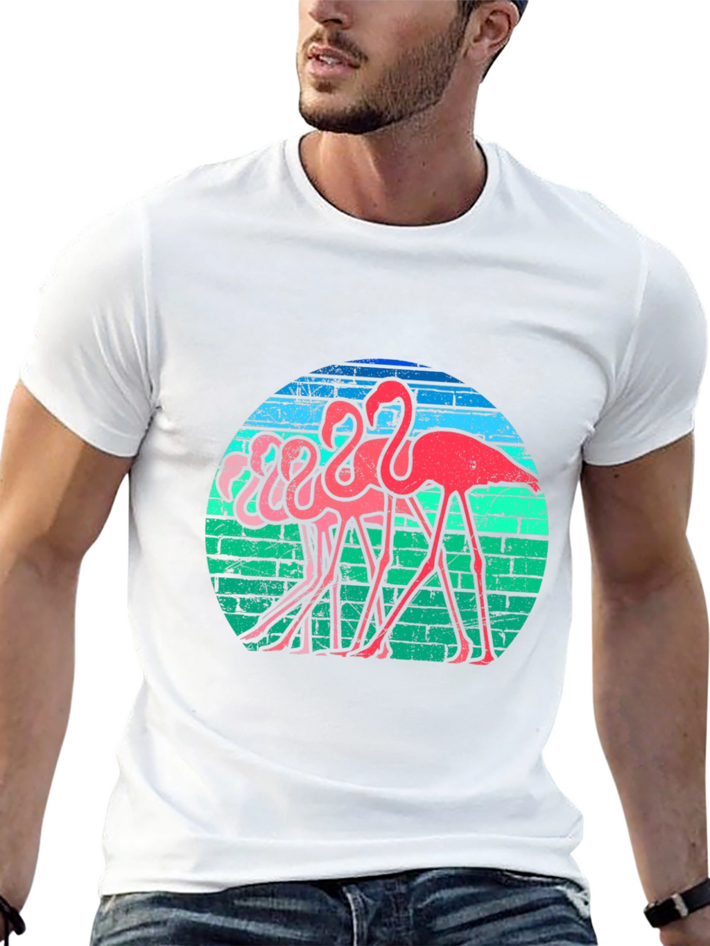 Retro Flamingo T-Shirt - Funky Bird Graphic Tee