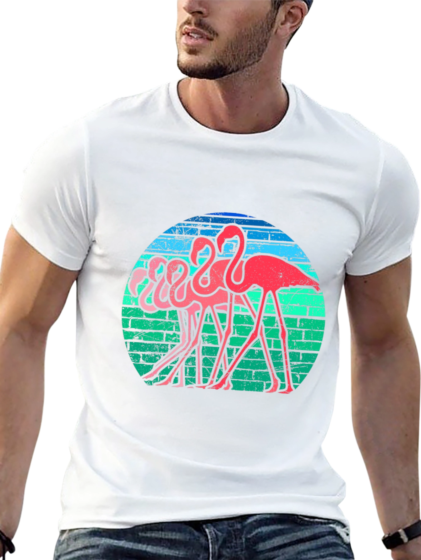 Retro Flamingo T-Shirt - Funky Bird Graphic Tee
