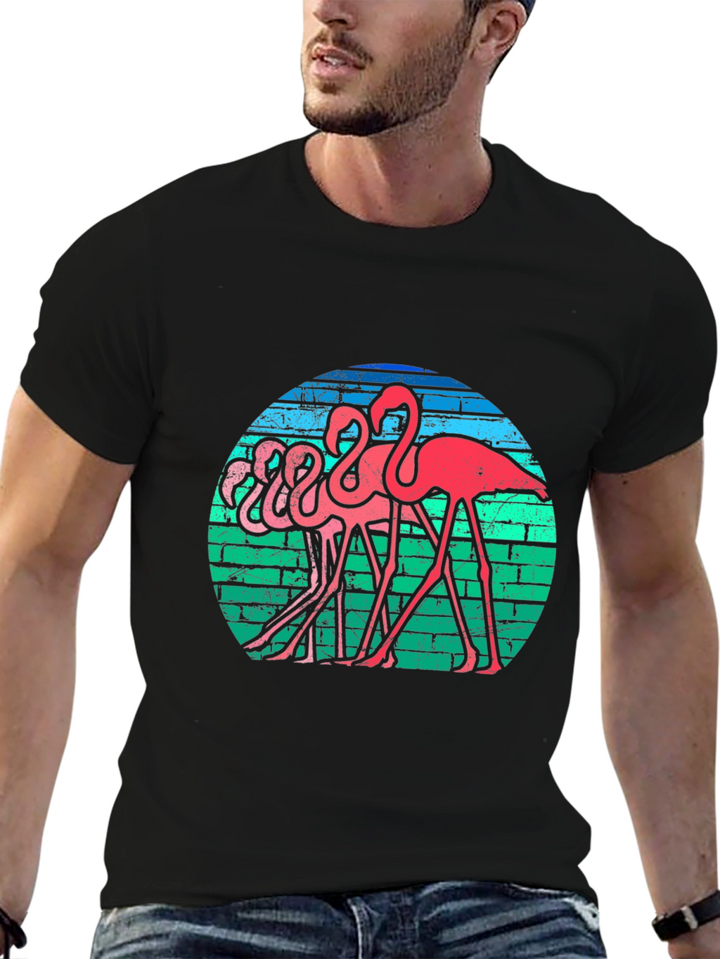 Retro Flamingo T-Shirt - Funky Bird Graphic Tee