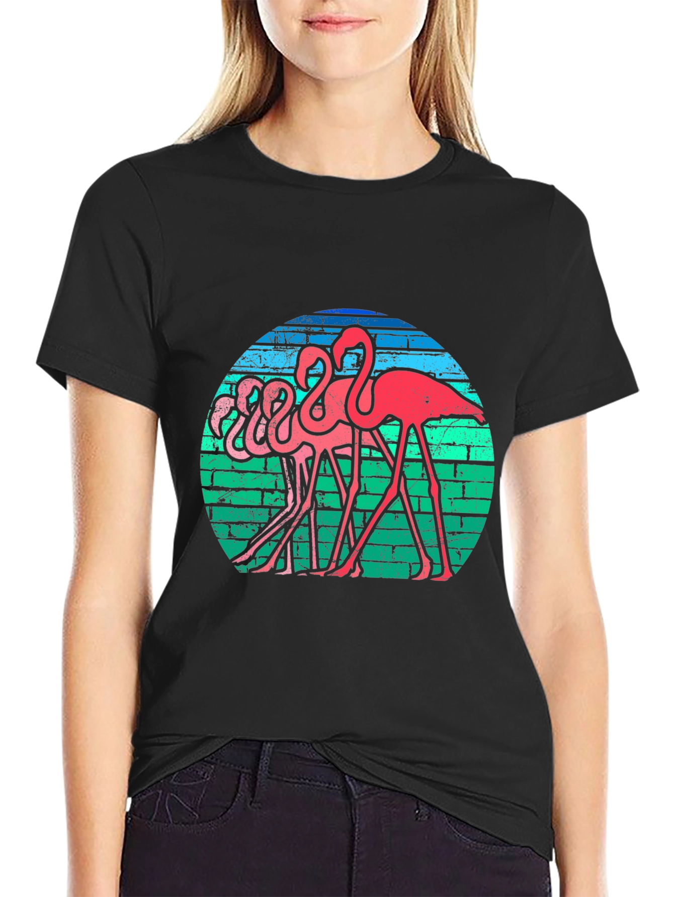 Retro Flamingo T-Shirt - Funky Bird Graphic Tee