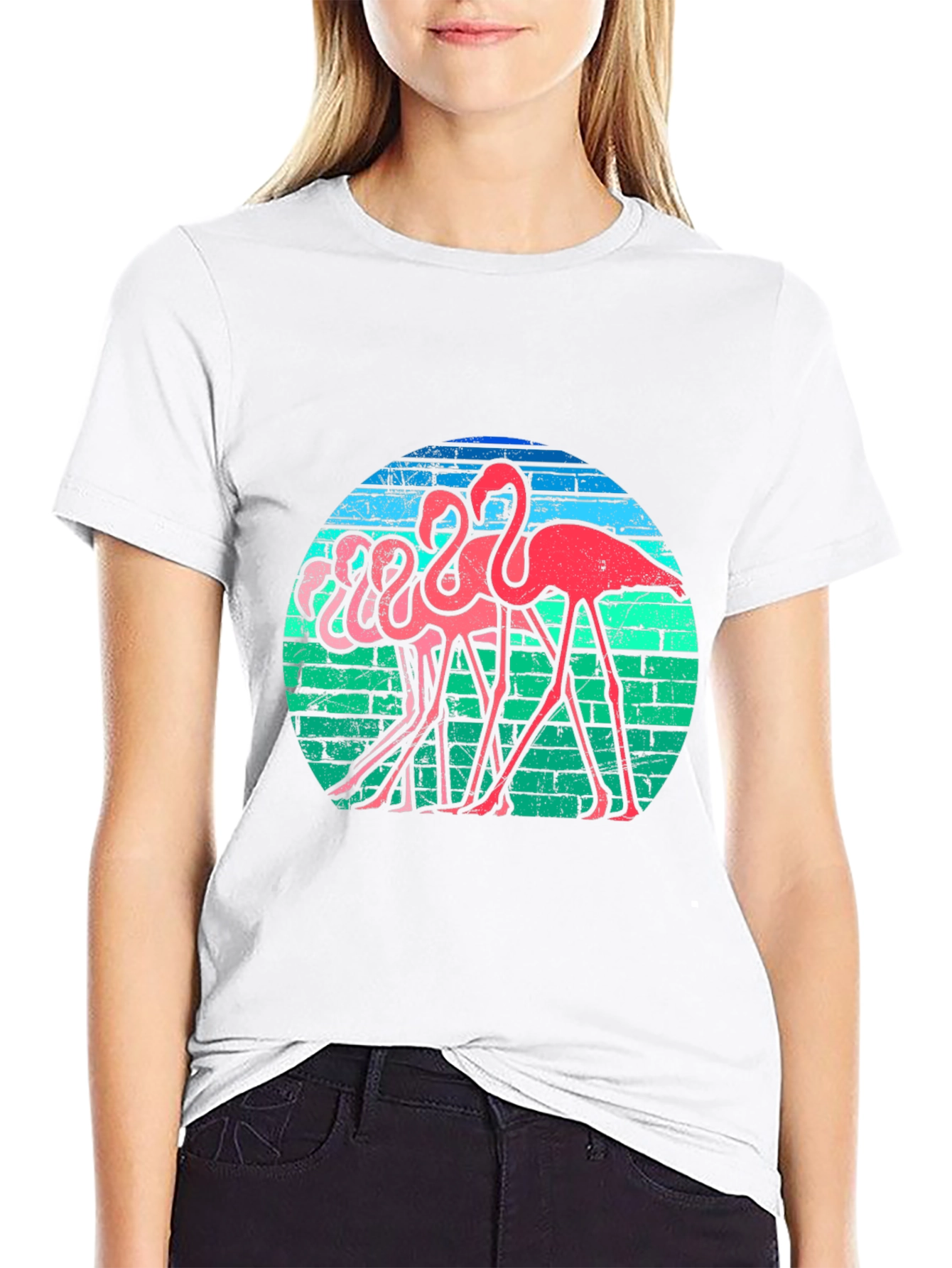 Retro Flamingo T-Shirt - Funky Bird Graphic Tee