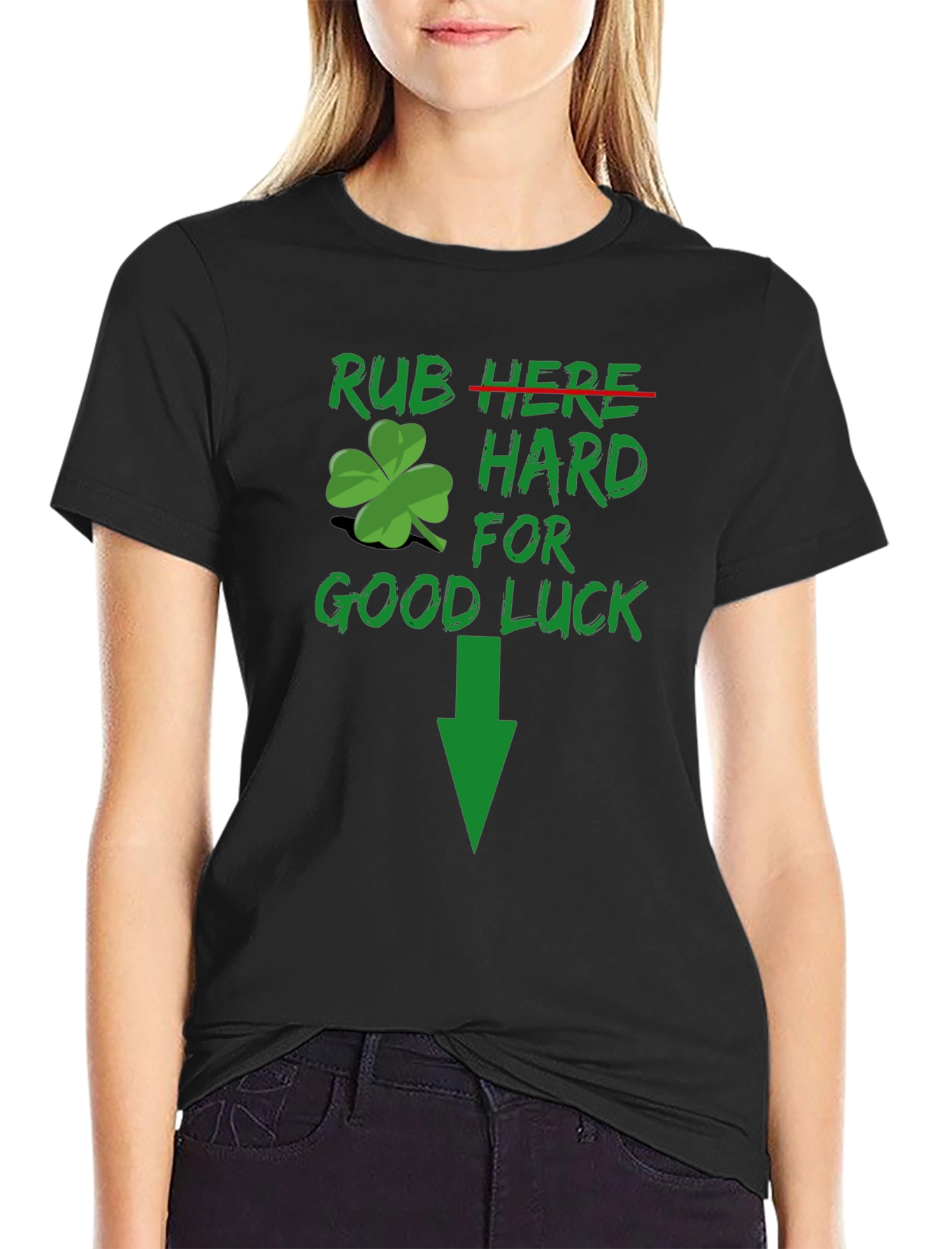 Rub Hard For Good Luck T-Shirt Funny St. Patricks Day Tee