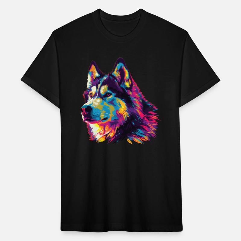 Watercolor Colorful Alaskan Malamute