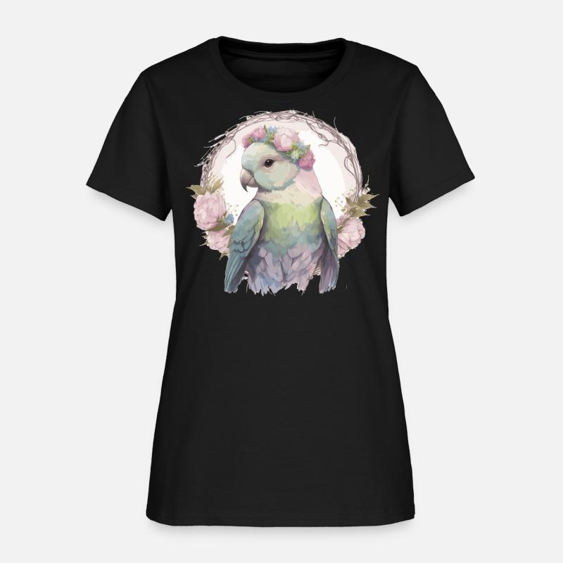 Watercolor Monk Flower Crown Parakeet Quaker Parro