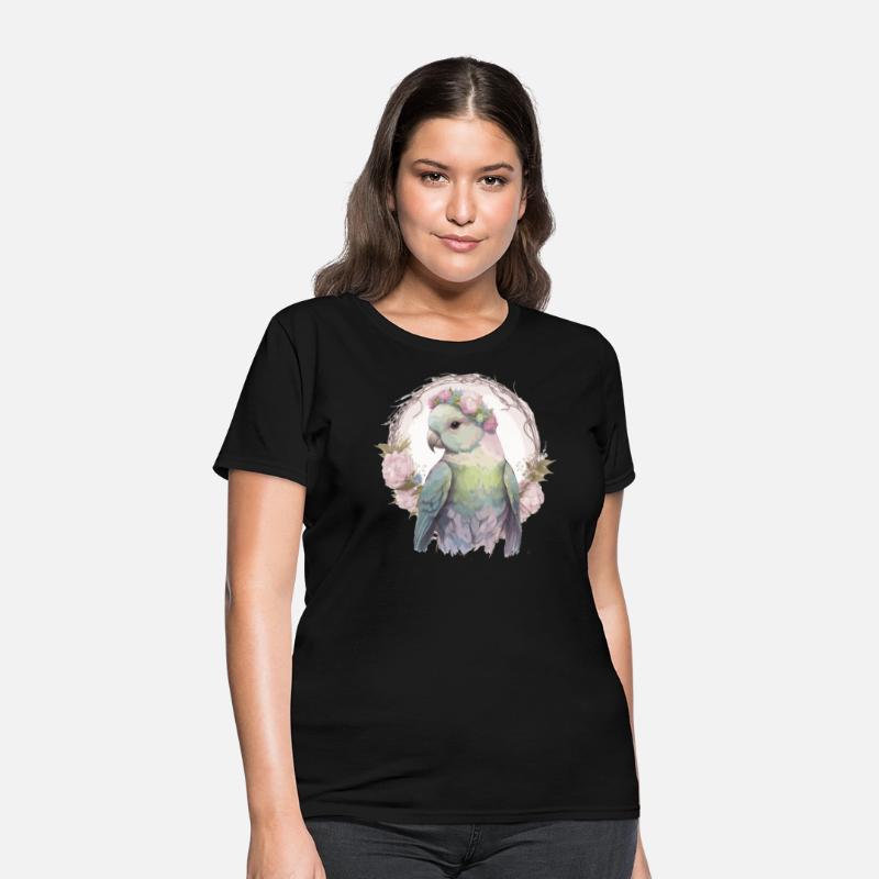 Watercolor Monk Flower Crown Parakeet Quaker Parro