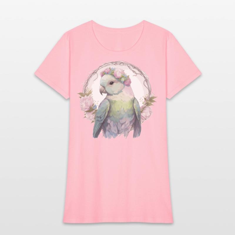 Watercolor Monk Flower Crown Parakeet Quaker Parro