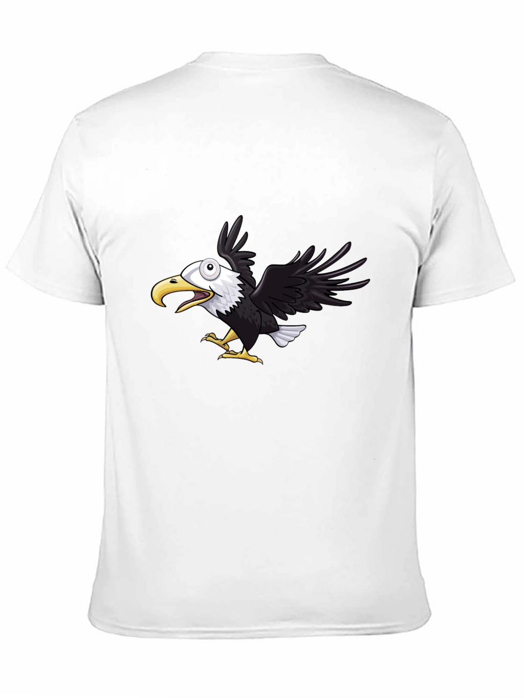 Mens Black Eagle Graphic Tee - Fun Cartoon Design