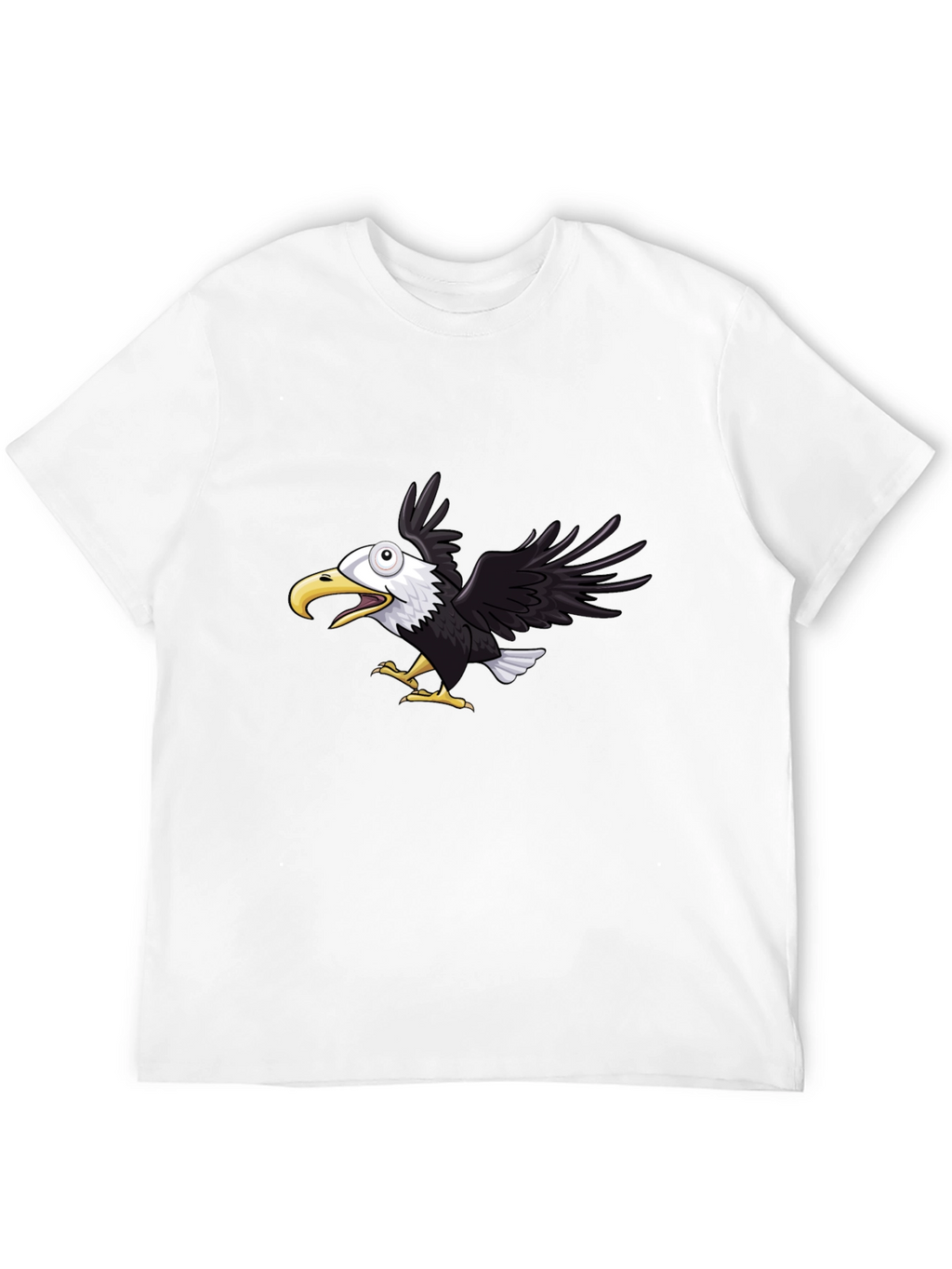 Mens Black Eagle Graphic Tee - Fun Cartoon Design