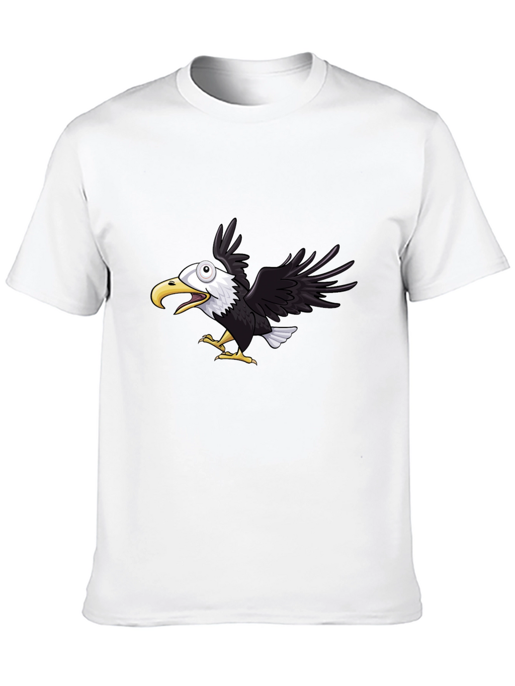Mens Black Eagle Graphic Tee - Fun Cartoon Design
