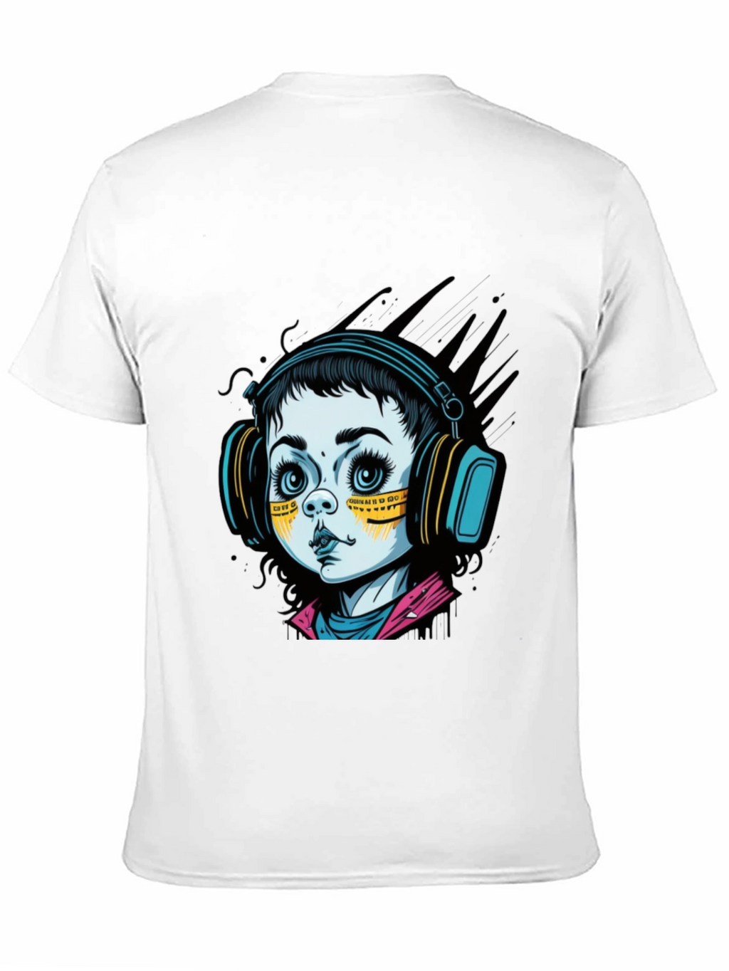 Graphic Tee: Retro Doll with Headphones