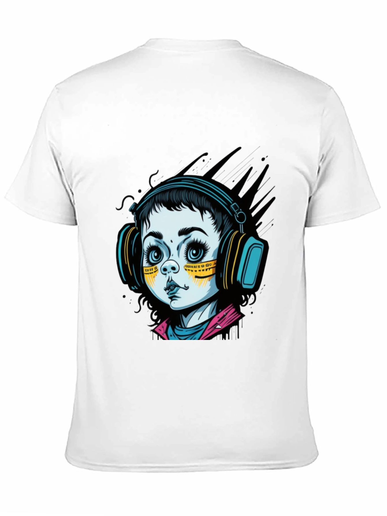 Graphic Tee: Retro Doll with Headphones