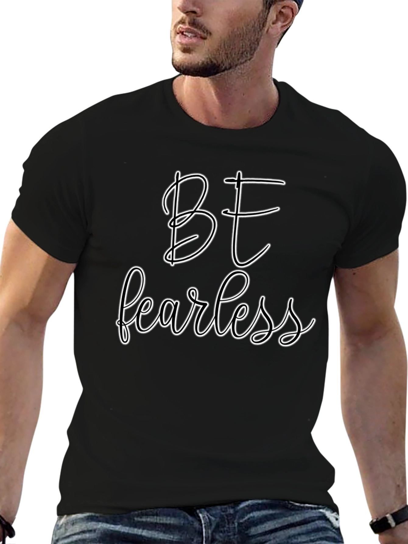 Be Fearless Graphic Tee - Black Casual T-Shirt