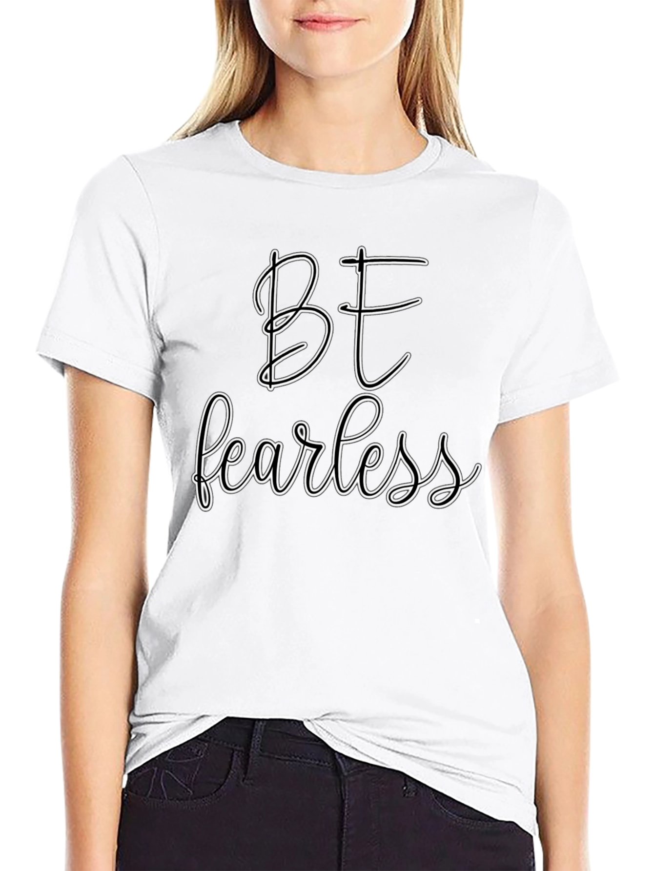Be Fearless Graphic Tee - Black Casual T-Shirt