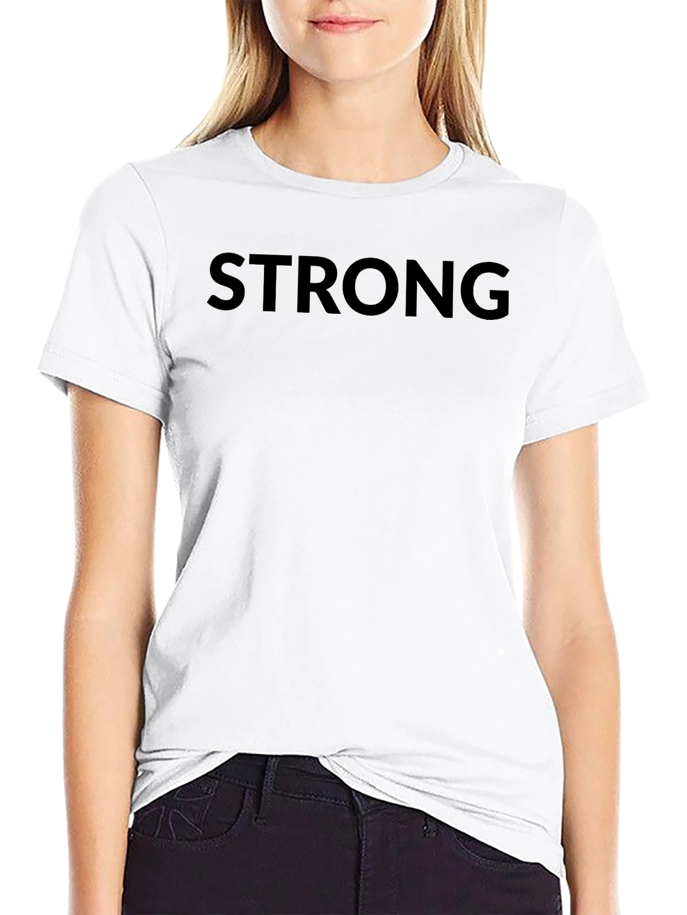 Strong Graphic Tee - Minimalist Black T-Shirt