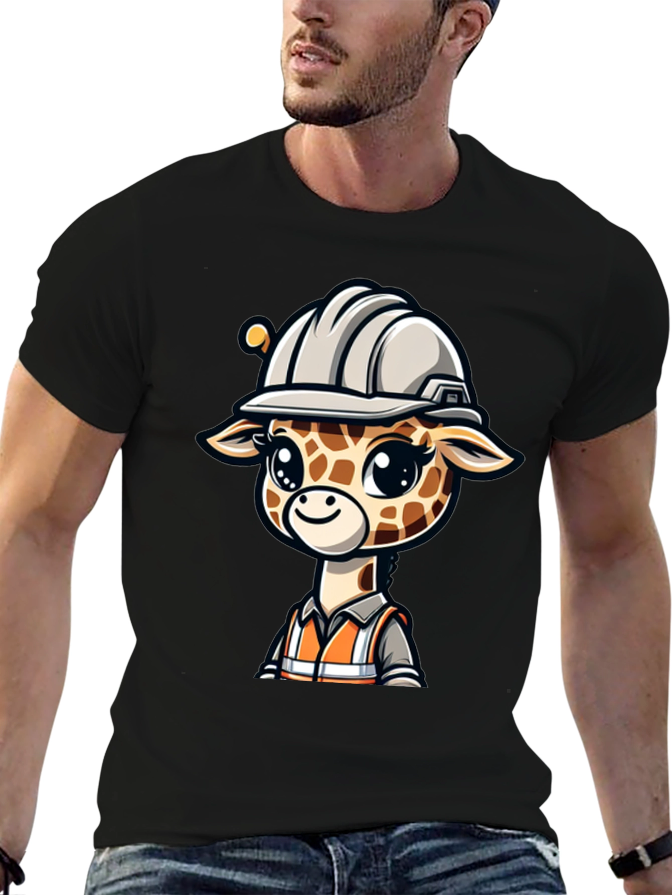 Cute Giraffe Construction Worker T-Shirt