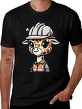 Cute Giraffe Construction Worker T-Shirt