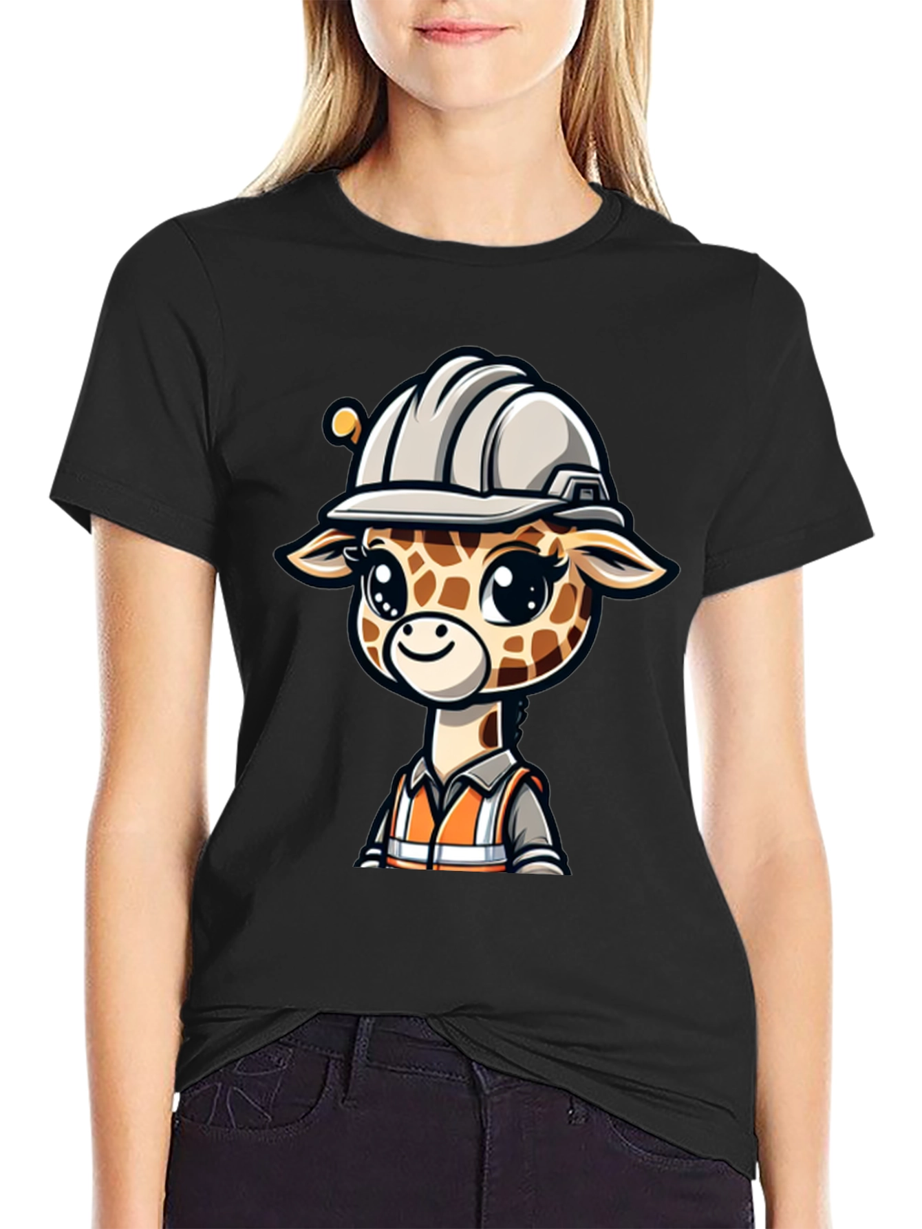 Cute Giraffe Construction Worker T-Shirt