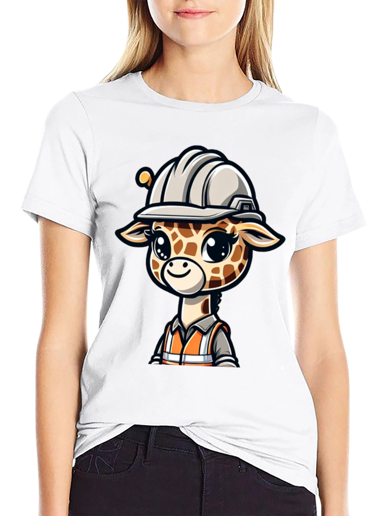 Cute Giraffe Construction Worker T-Shirt