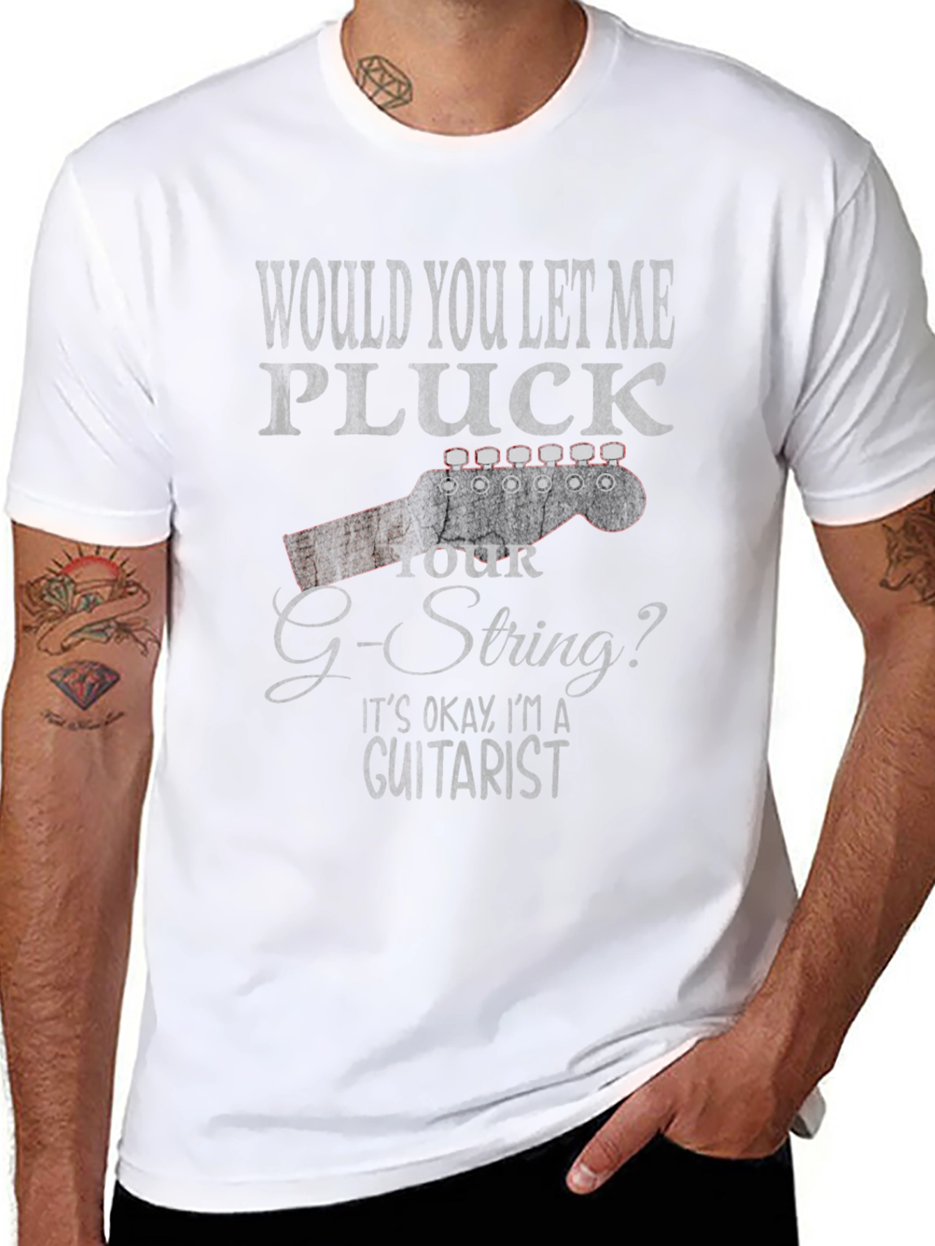 Guitarist Humor T-Shirt - Pluck Your G-String