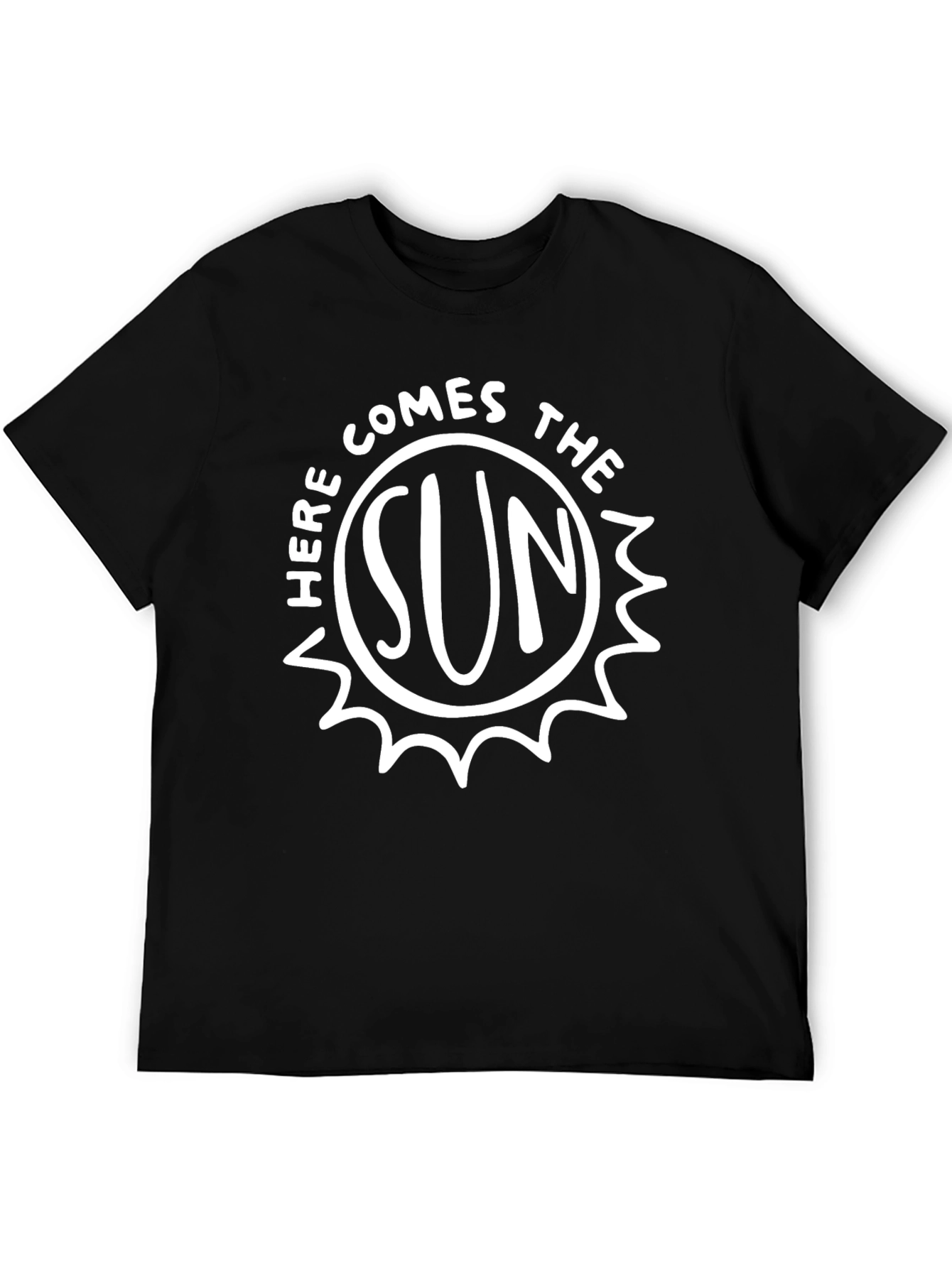 Here Comes The Sun T-Shirt - Black Cotton Graphic Tee