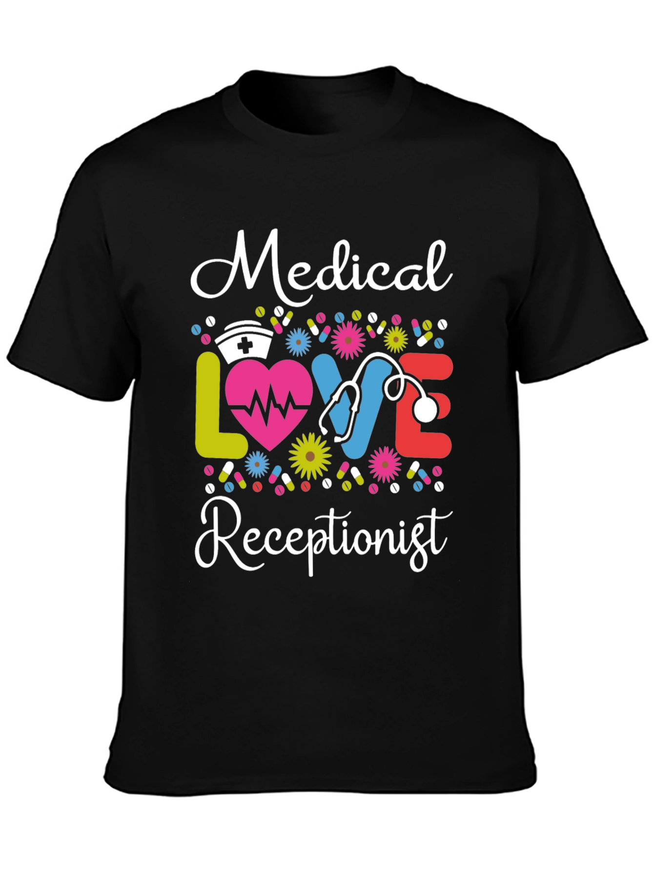 Medical Receptionist Love Graphic T-Shirt