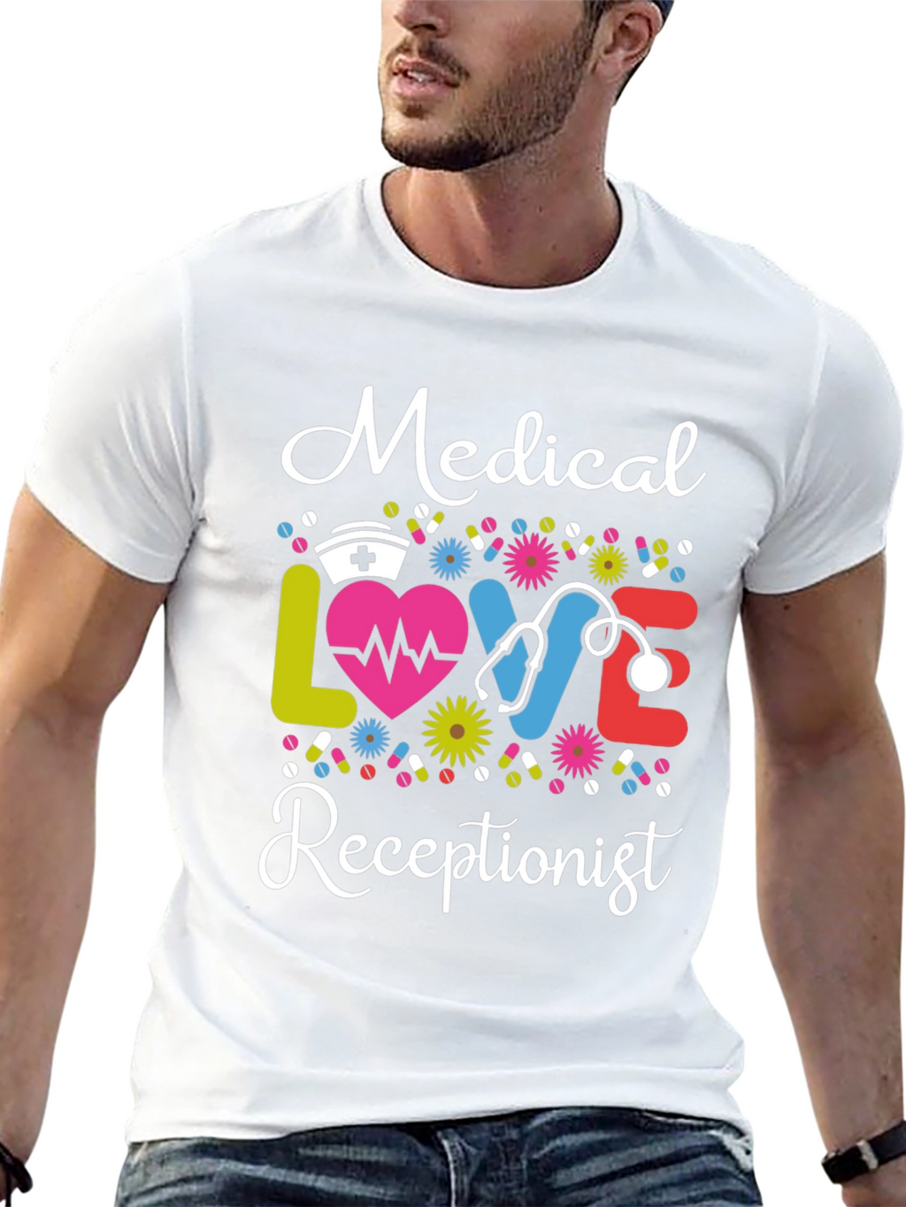 Medical Receptionist Love Graphic T-Shirt