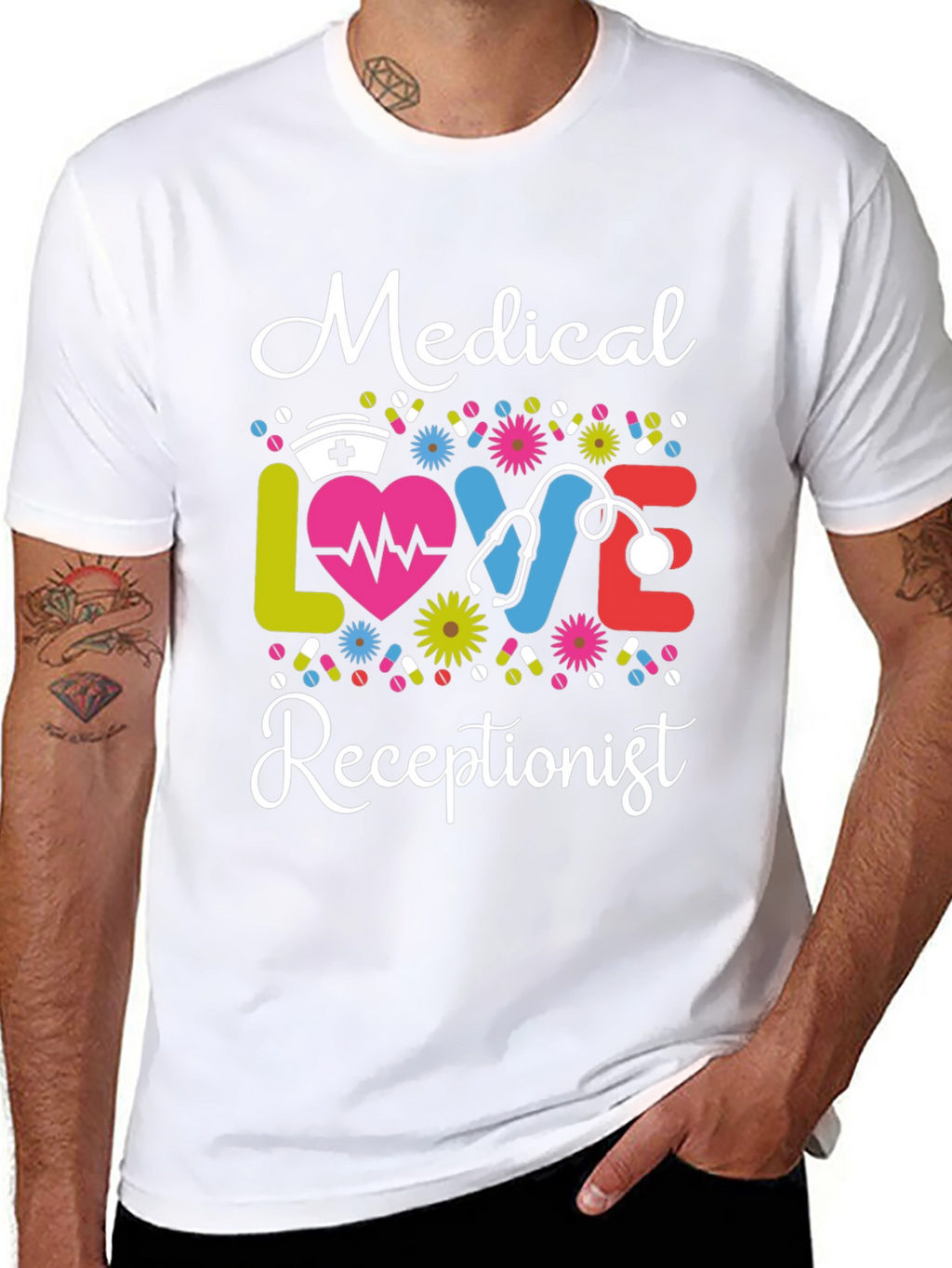 Medical Receptionist Love Graphic T-Shirt