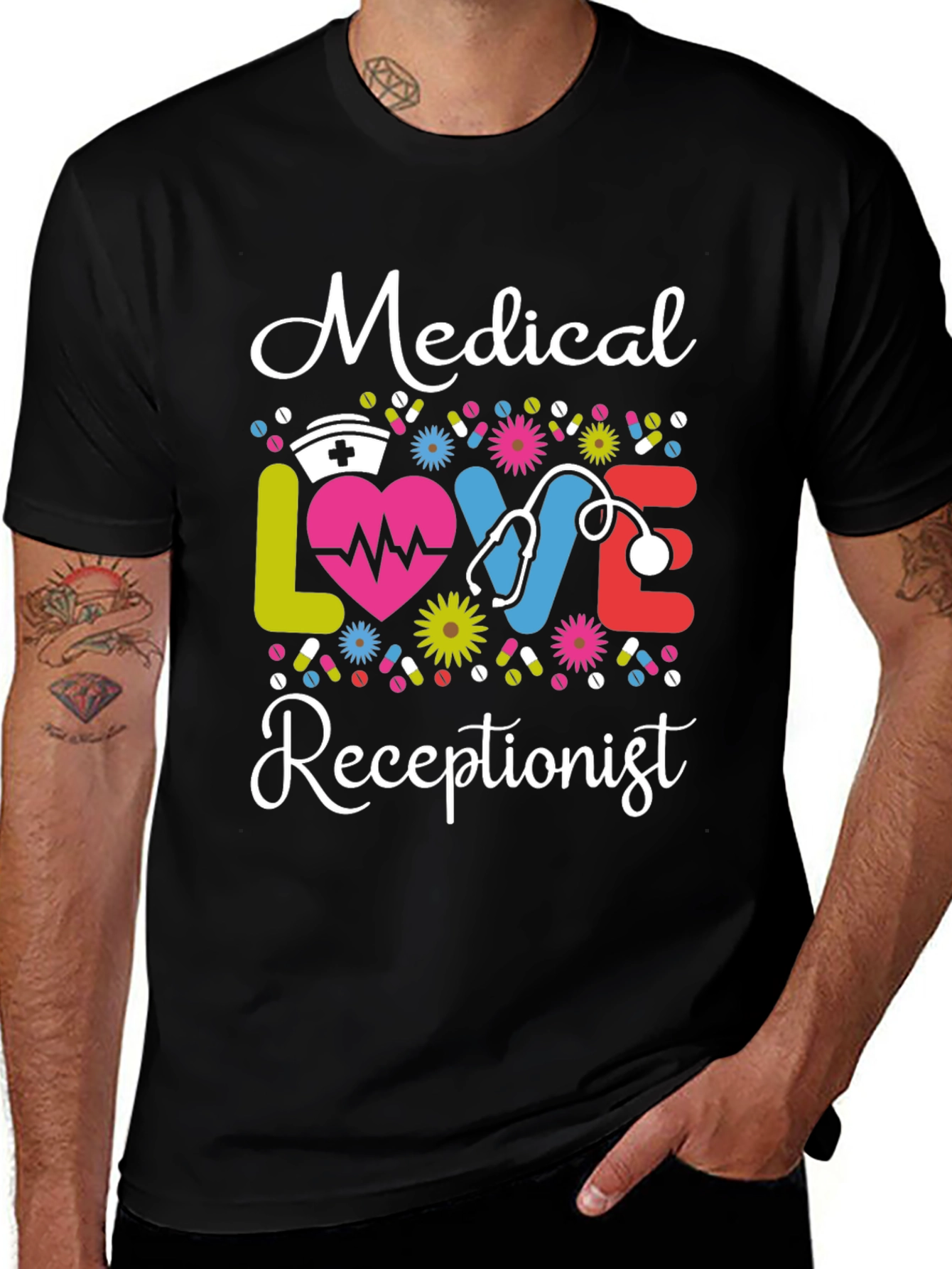 Medical Receptionist Love Graphic T-Shirt