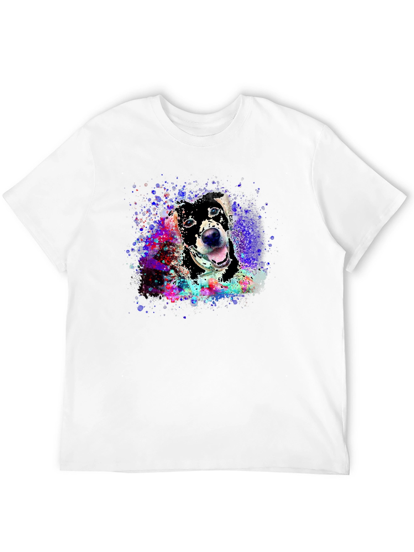 Dog Portrait Splash T-Shirt - Artsy Pet Tee