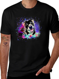 Dog Portrait Splash T-Shirt - Artsy Pet Tee