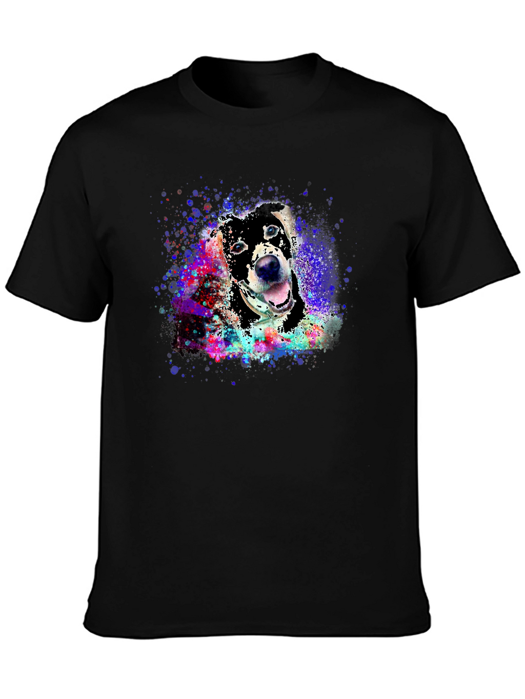 Dog Portrait Splash T-Shirt - Artsy Pet Tee