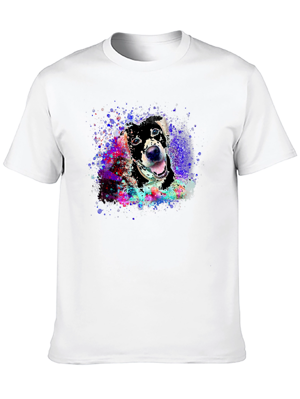 Dog Portrait Splash T-Shirt - Artsy Pet Tee