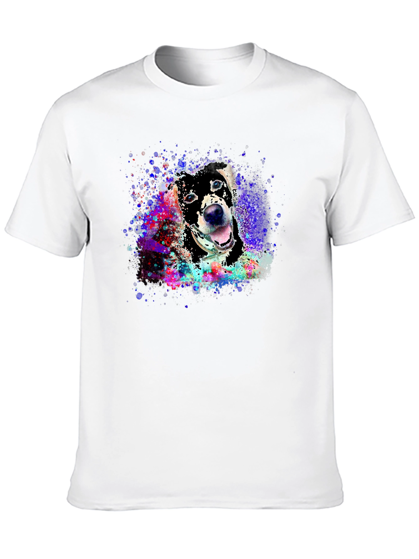 Dog Portrait Splash T-Shirt - Artsy Pet Tee