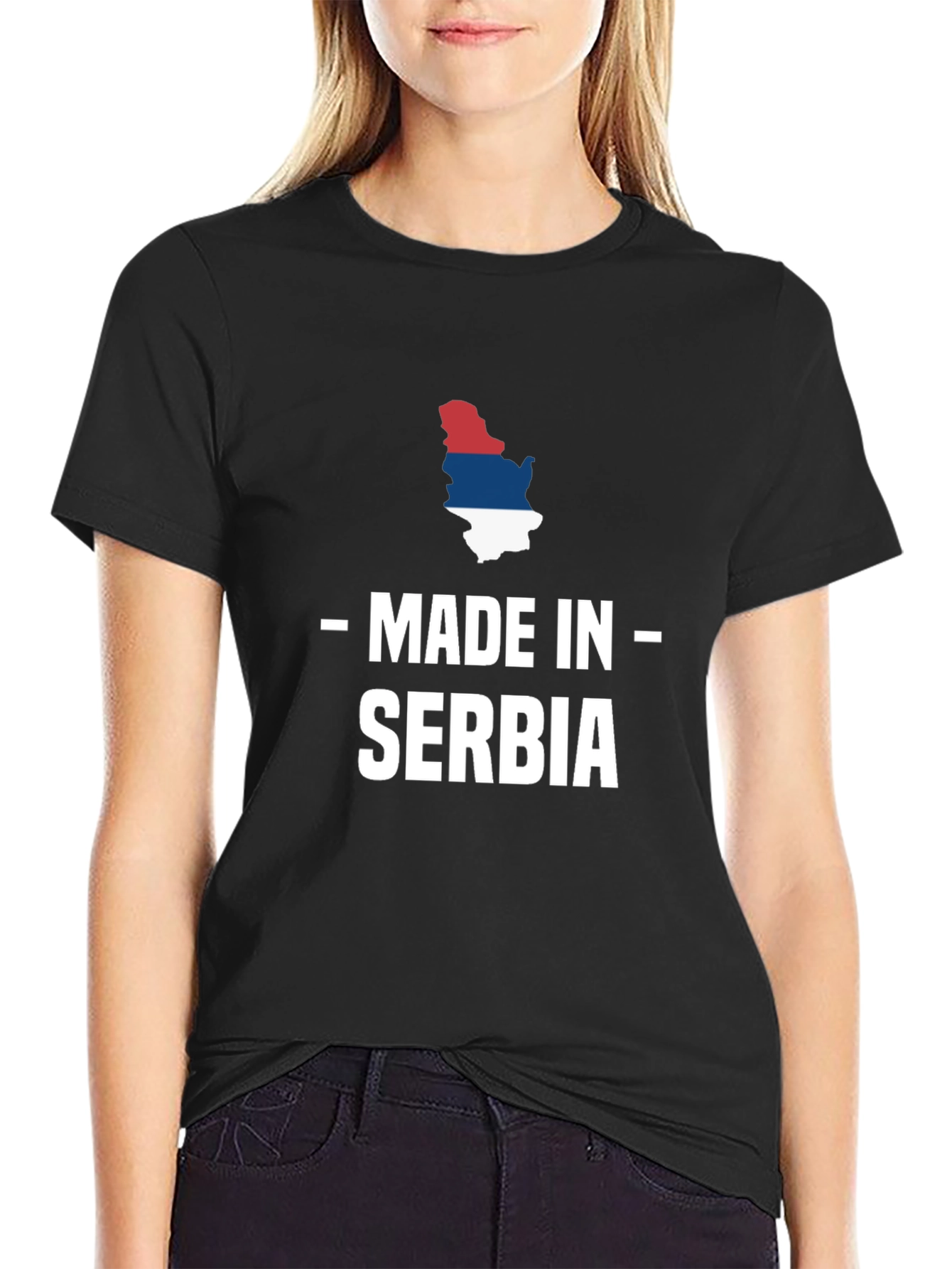 Made in Serbia T-Shirt Black Crew Neck