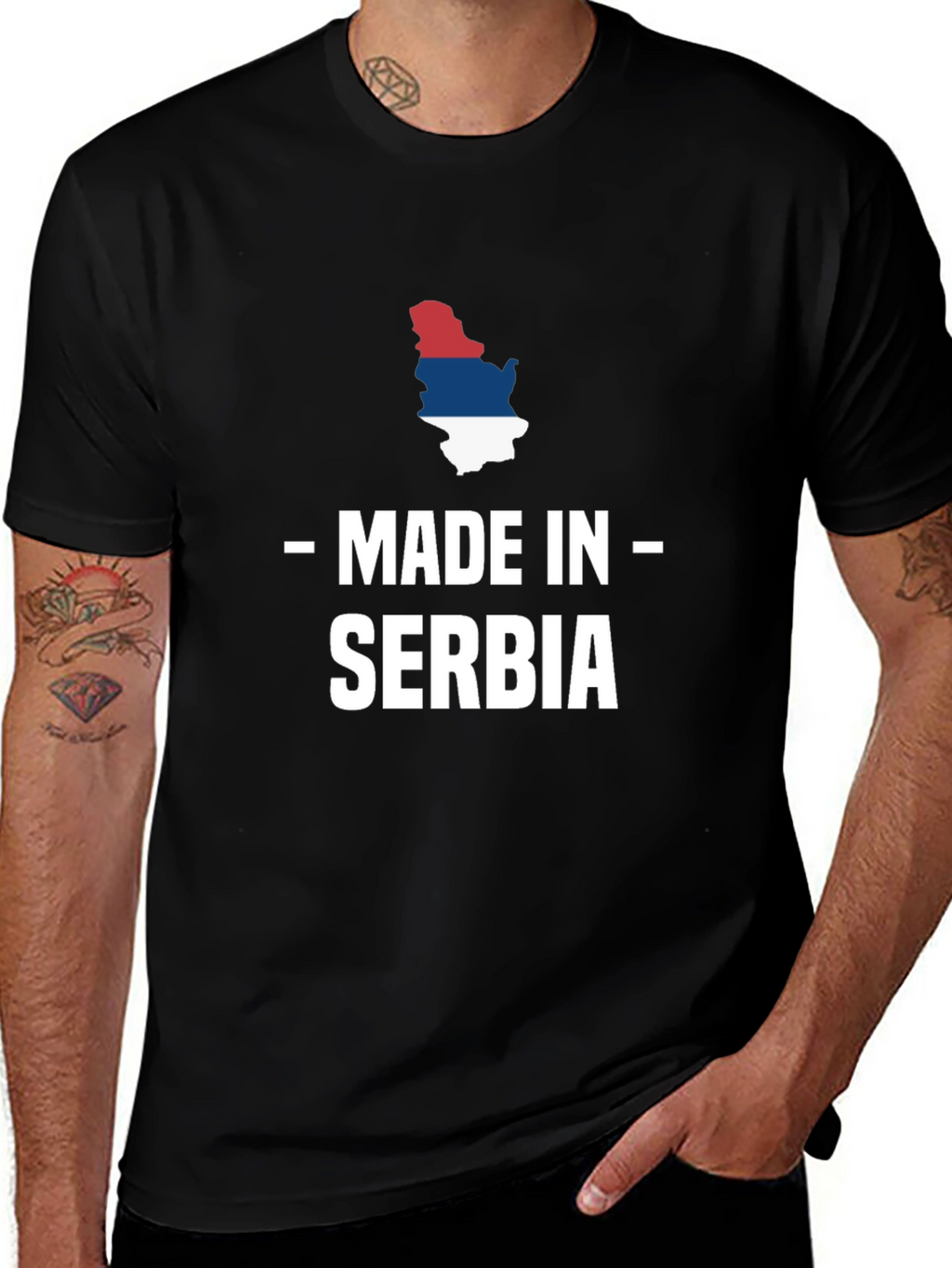 Made in Serbia T-Shirt Black Crew Neck