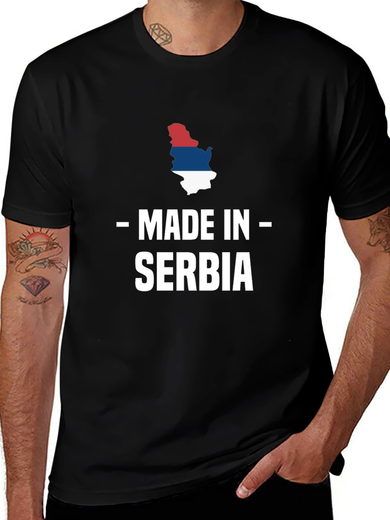 Made in Serbia T-Shirt Black Crew Neck