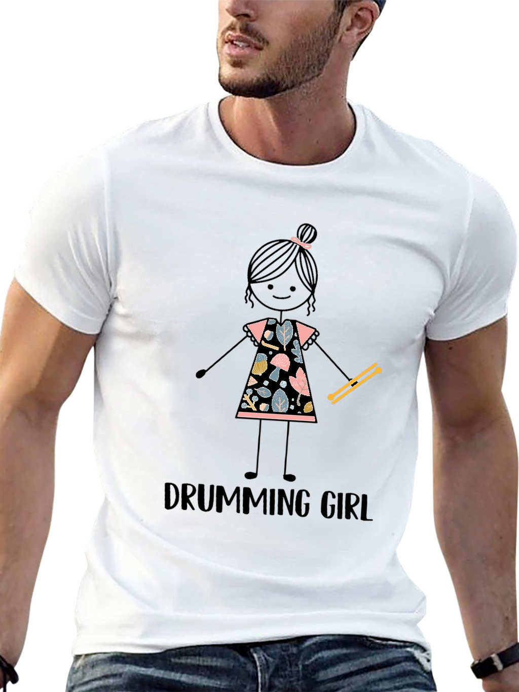 Drumming Girl Graphic Tee