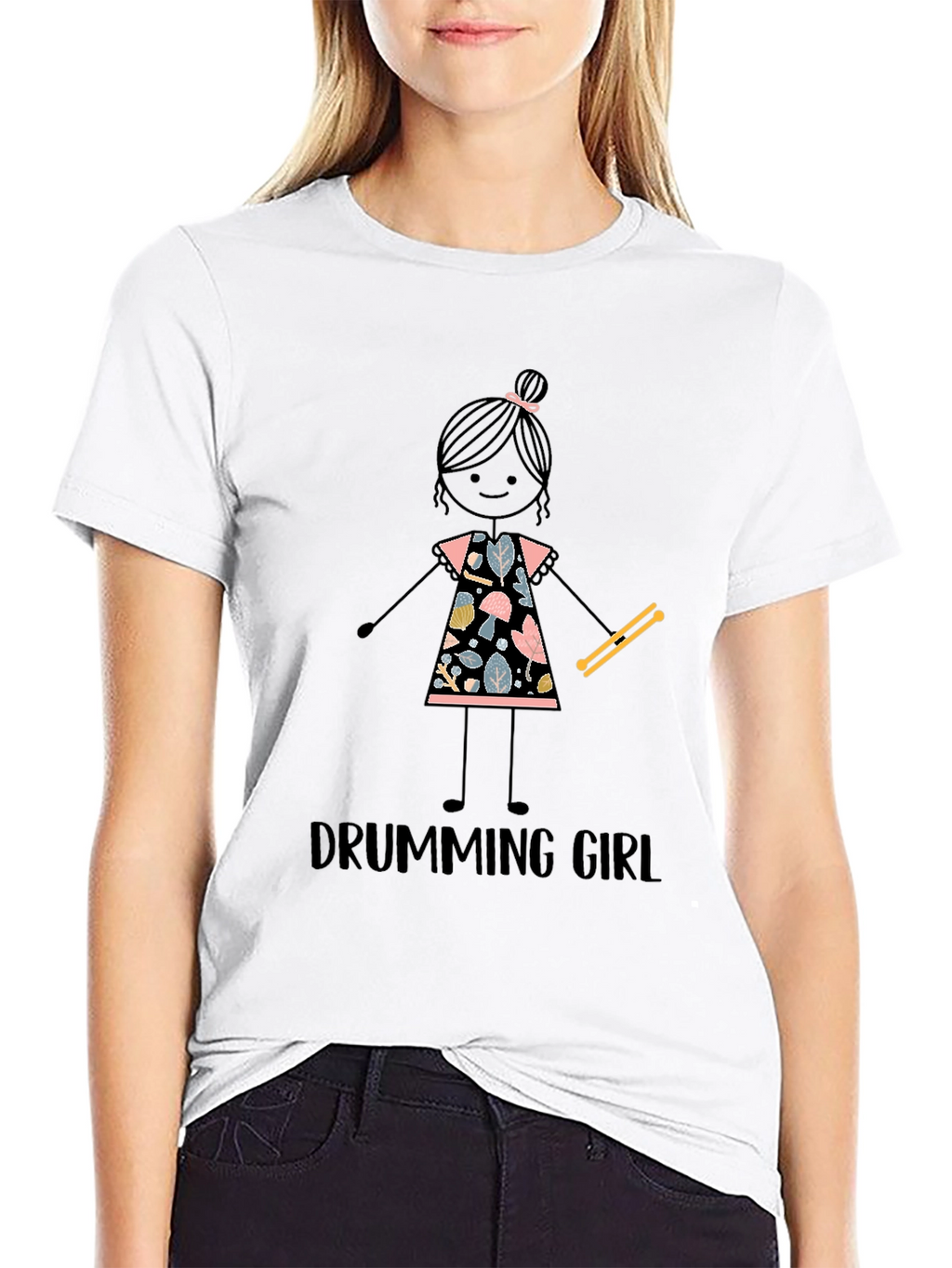 Drumming Girl Graphic Tee
