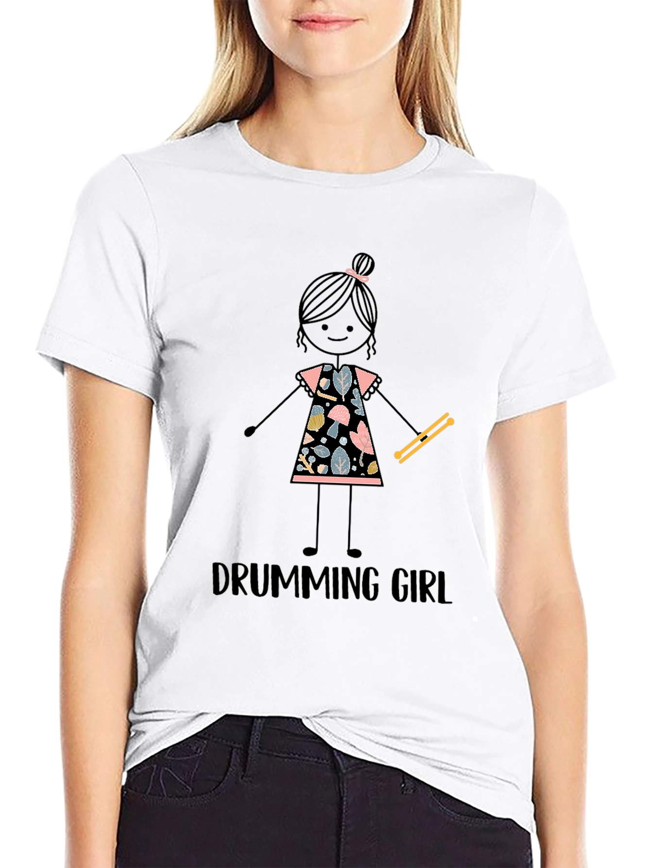 Drumming Girl Graphic Tee