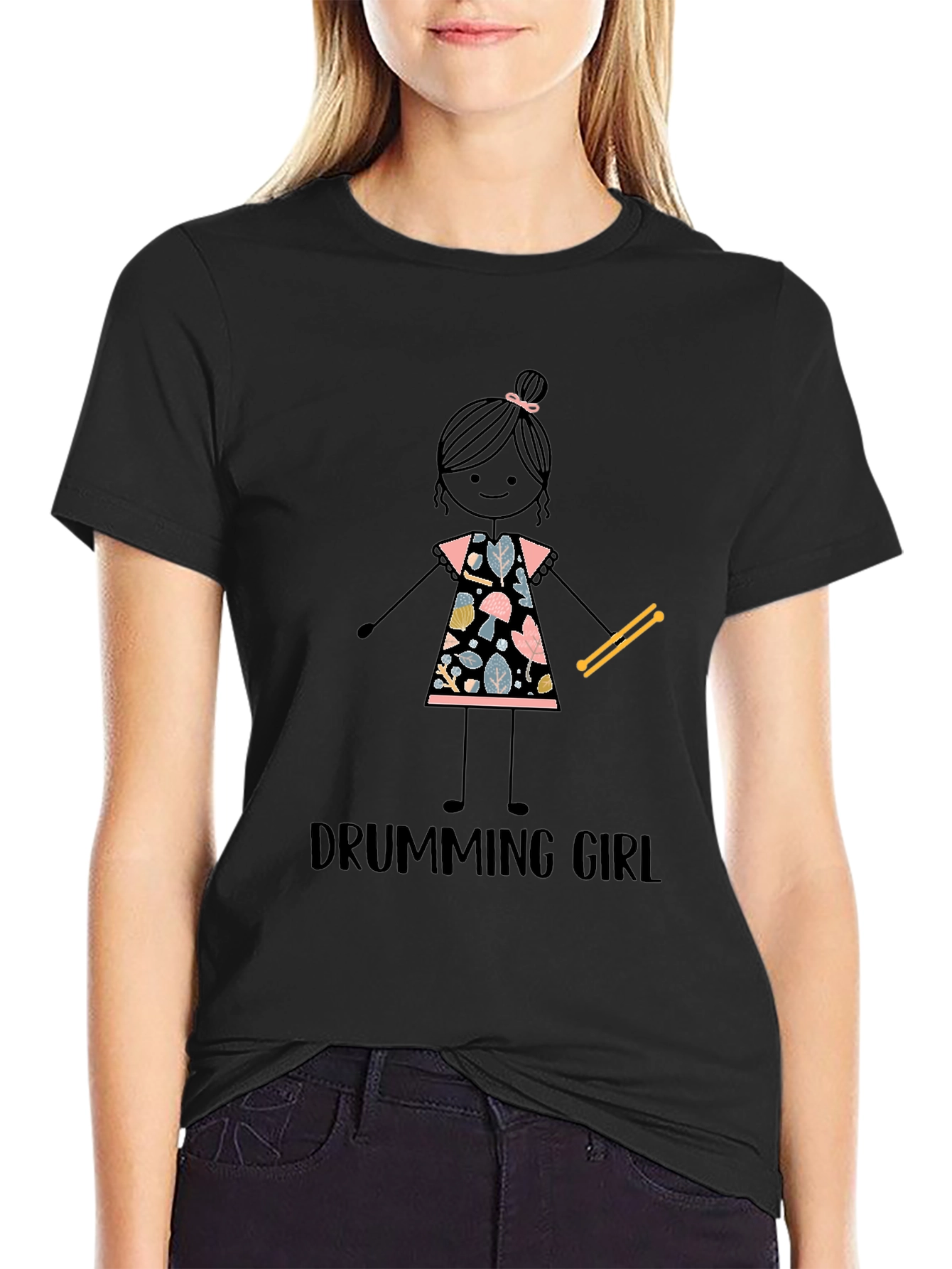 Drumming Girl Graphic Tee