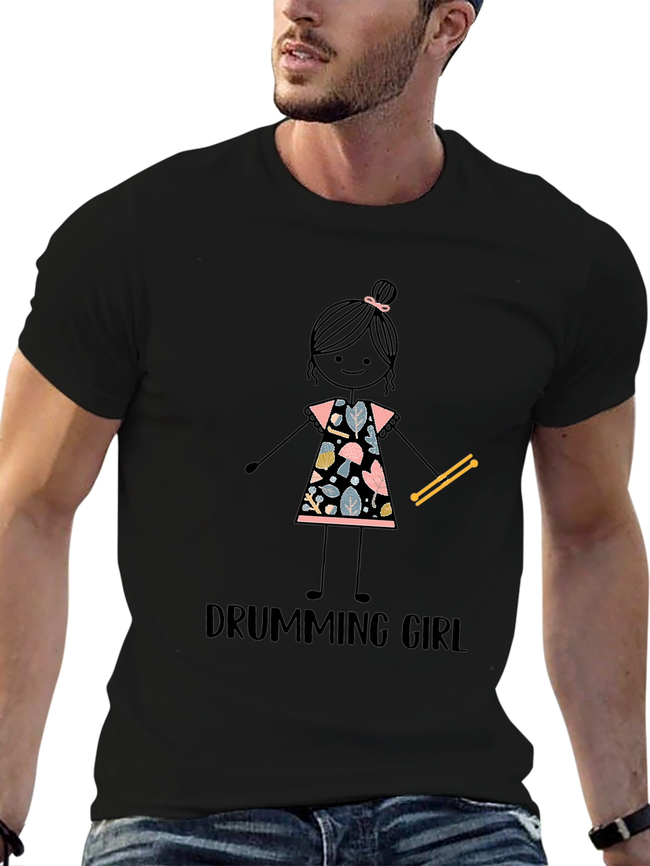 Drumming Girl Graphic Tee