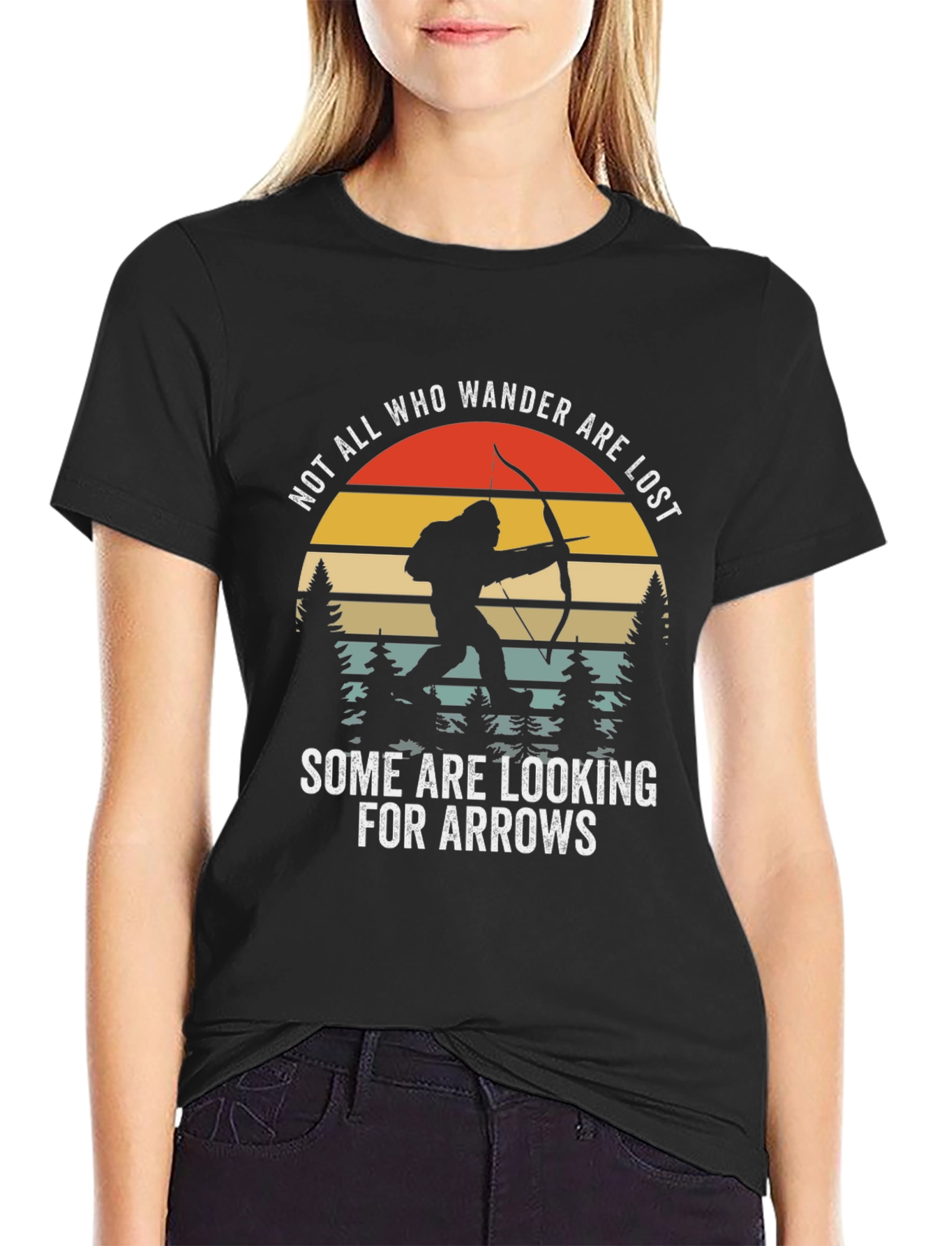 Bigfoot Archery Graphic Tee - Not All Who Wander Are Lost