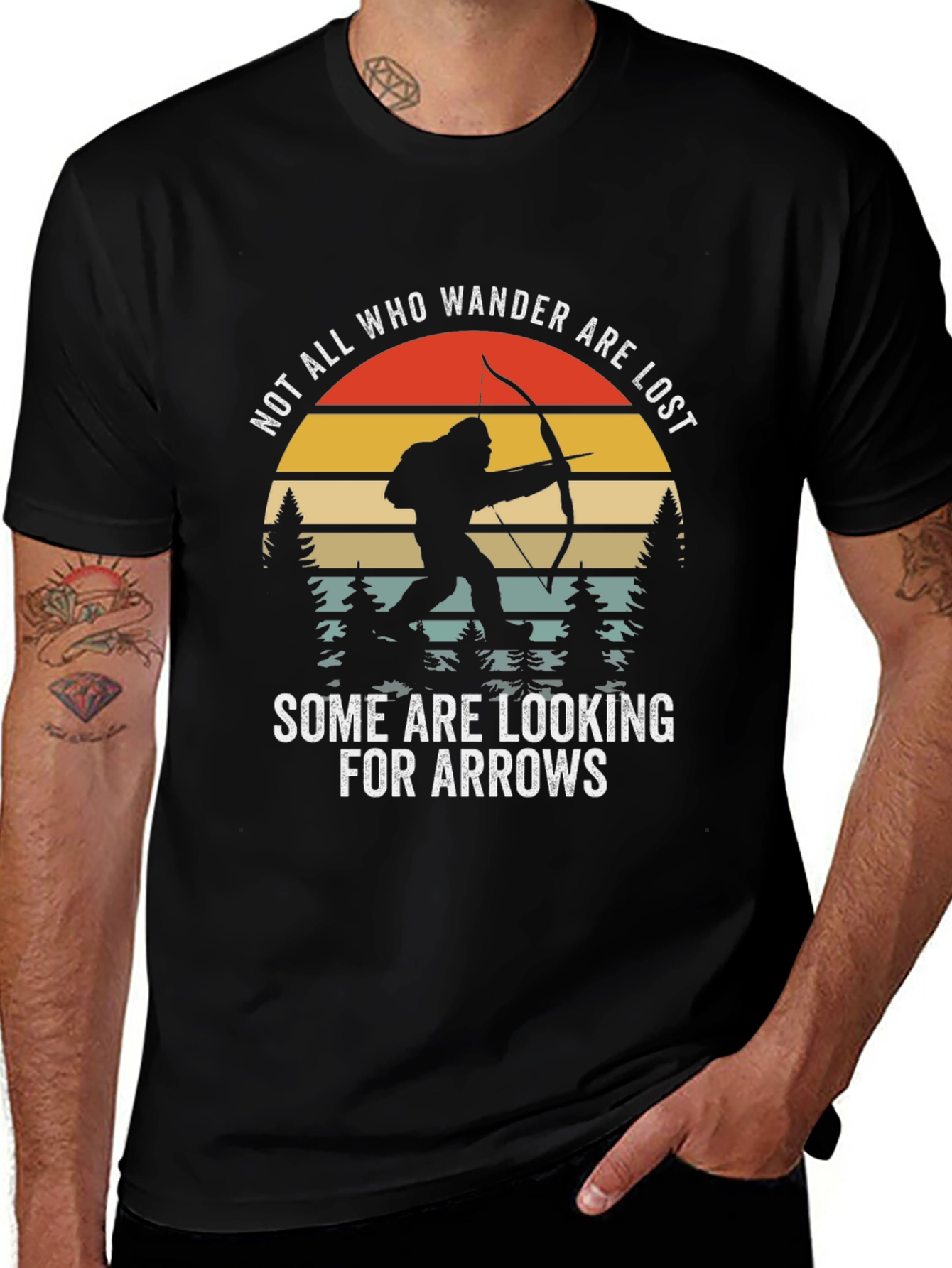 Bigfoot Archery Graphic Tee - Not All Who Wander Are Lost