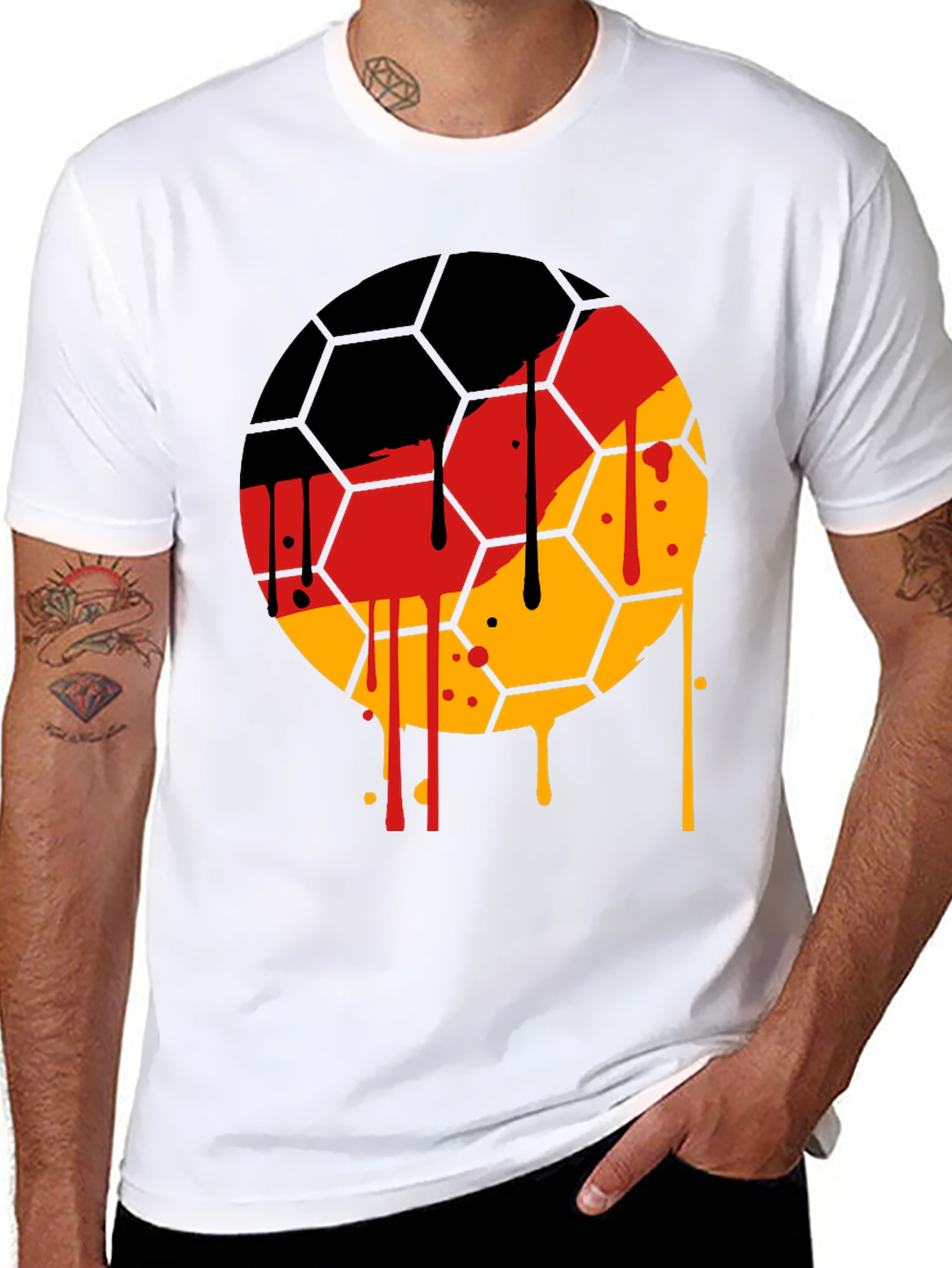 German Flag Soccer Ball T-Shirt - Unique Graphic Tee