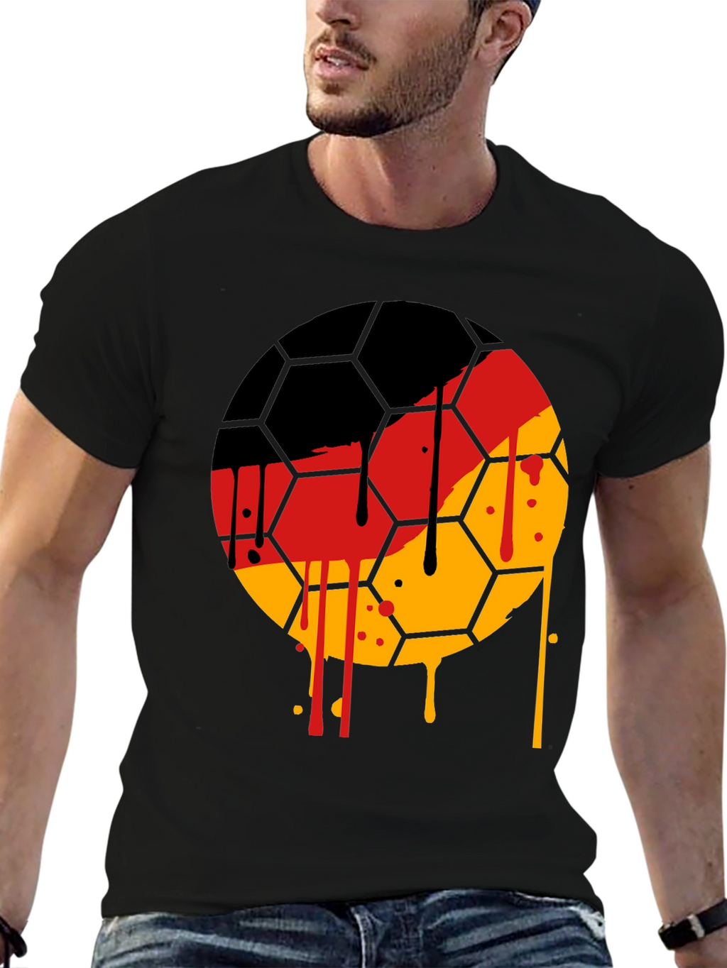 German Flag Soccer Ball T-Shirt - Unique Graphic Tee